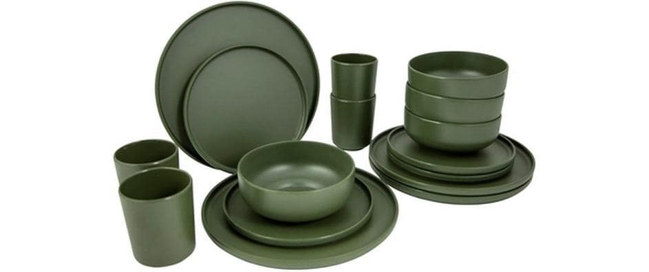 Bo-Camp Vaisselle 16 pcs Patom Mélamine Vert