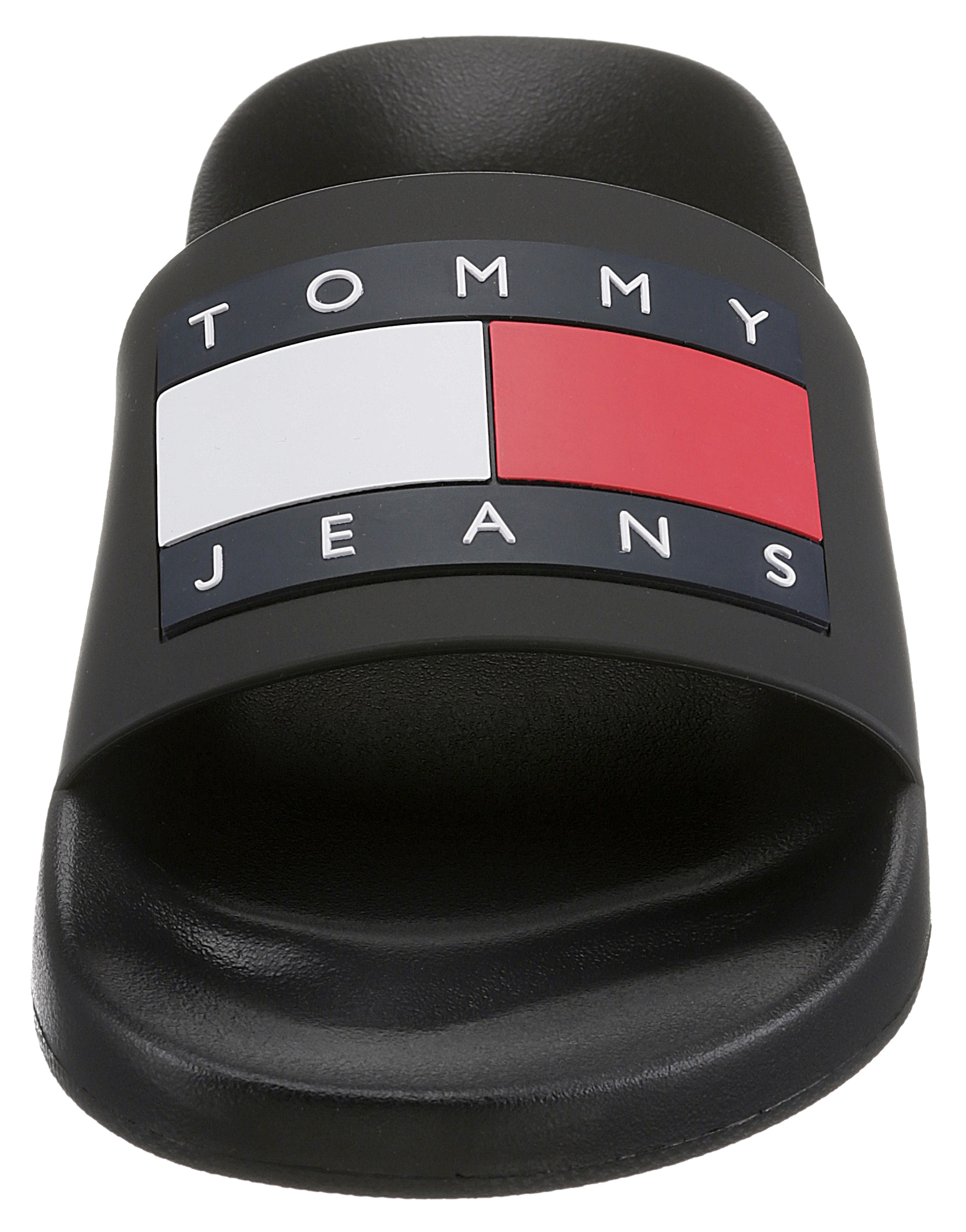 Tommy Jeans Badepantolette »TOMMY JEANS POOL SLIDE ESS«, Sommerschuh, Poolslides, Schlappen, mit plakativer Logoflag