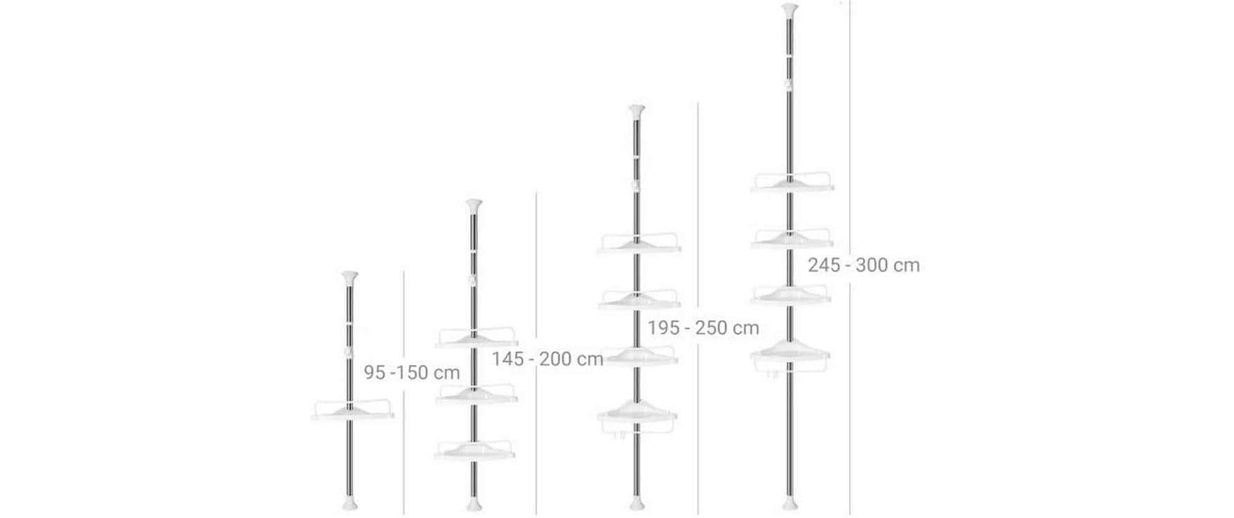 SONGMICS Badregal »Pulverbeschichtetes Stahlrohr + PP«