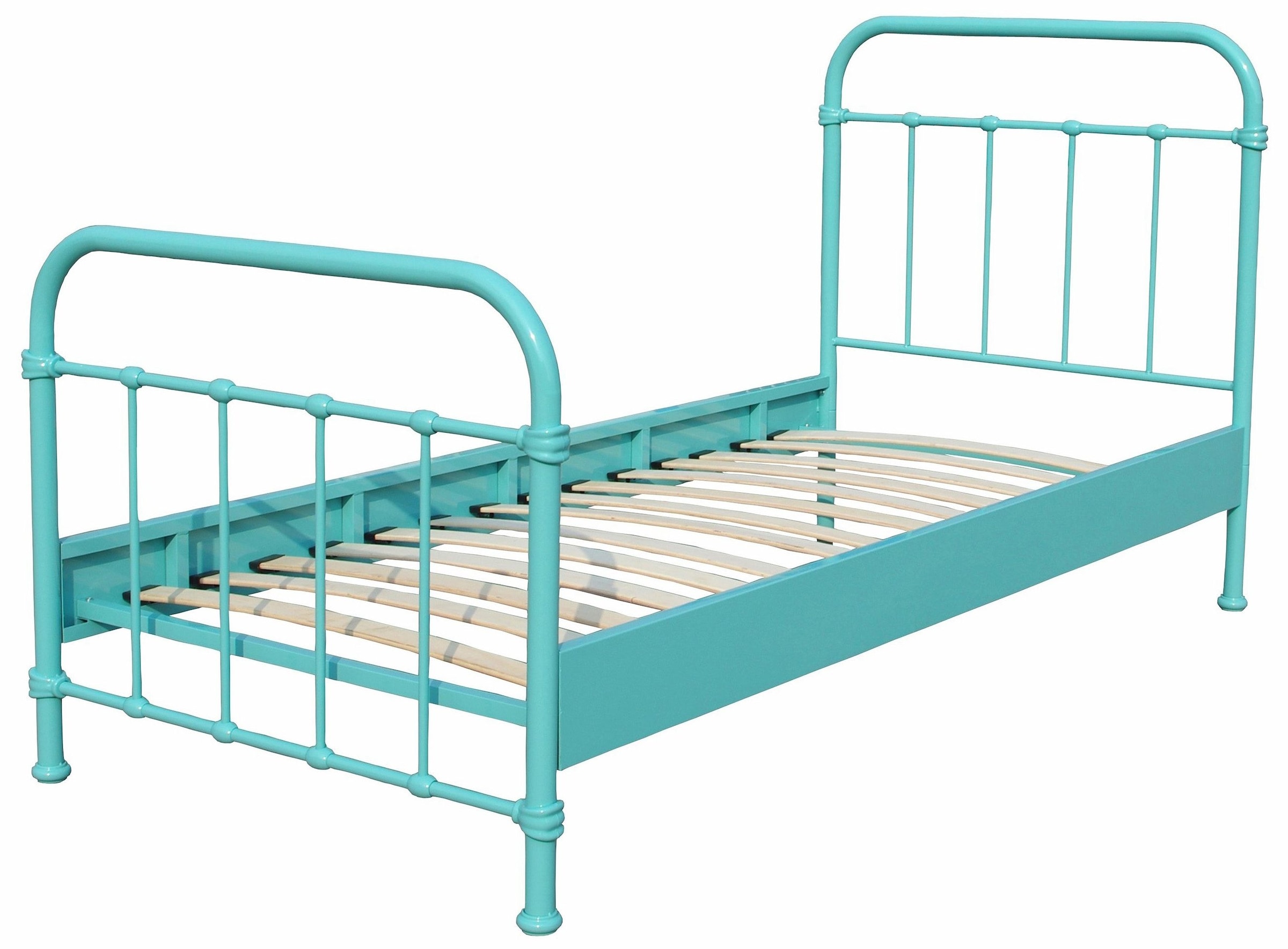 Vipack Einzelbett »New York, Bettgestell Metall, pulverbeschichtet, in zeitlosem Design«, (H/T ca. 100x210cm, inkl. Lattenrost, sehr stabil gebaut), zwei Breiten und mehrere Farben zu Auswahl