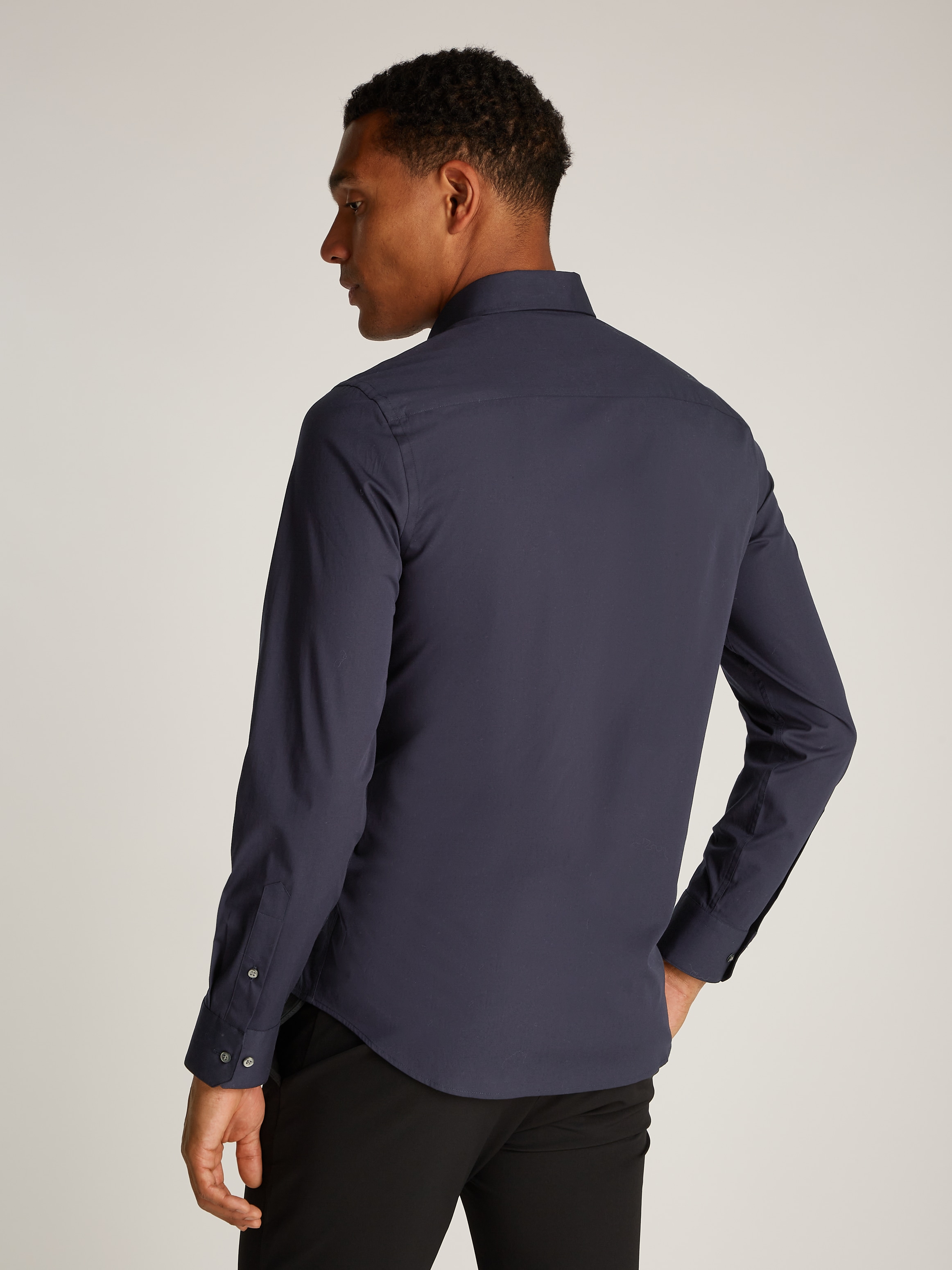 Calvin Klein Langarmhemd »SLIM FIT STRETCH POPLIN«, mit Kentkragen