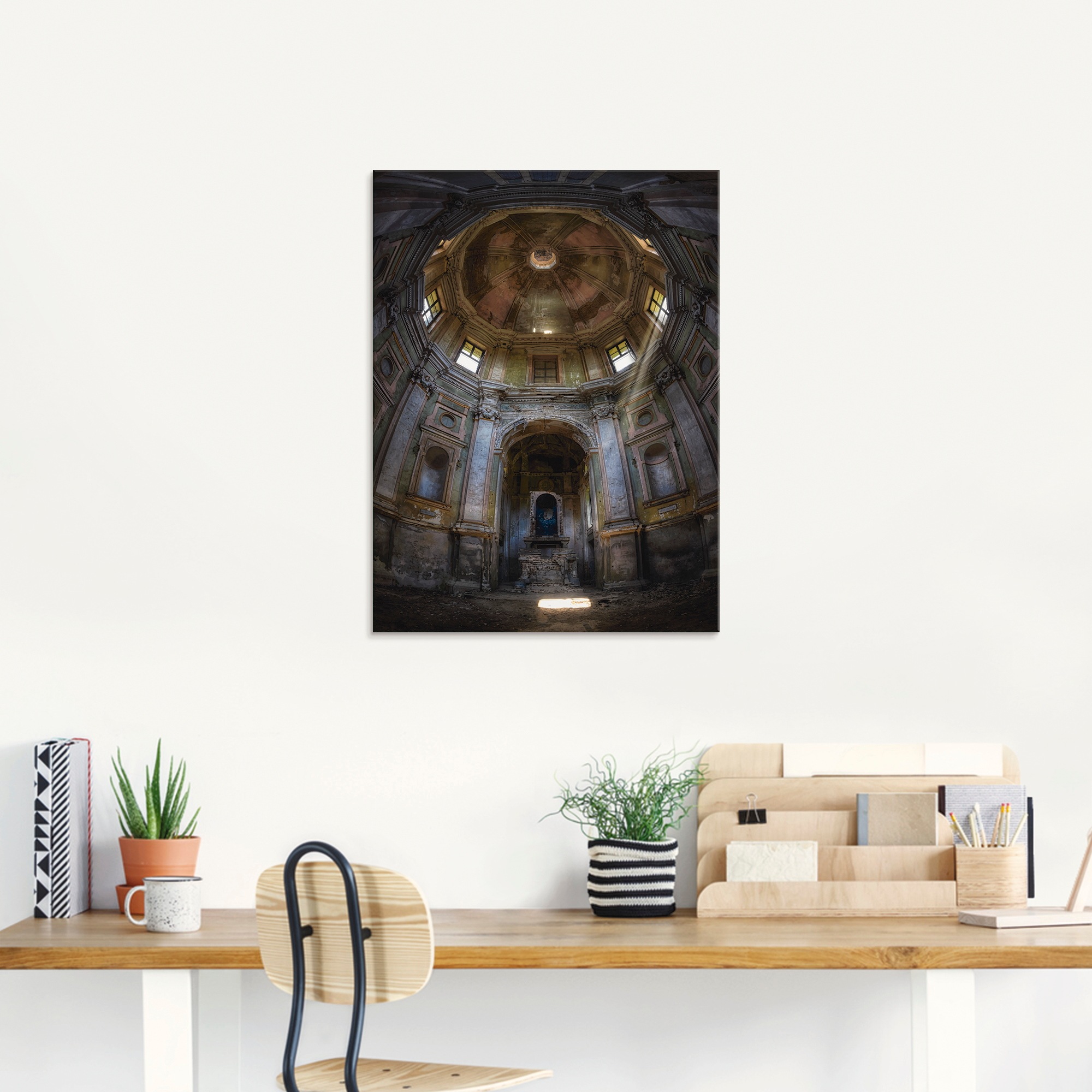 Artland Glasbild »Lost Place - marode Kirche - verlassen«, Gebäude, (1 St.), in verschiedenen Grössen