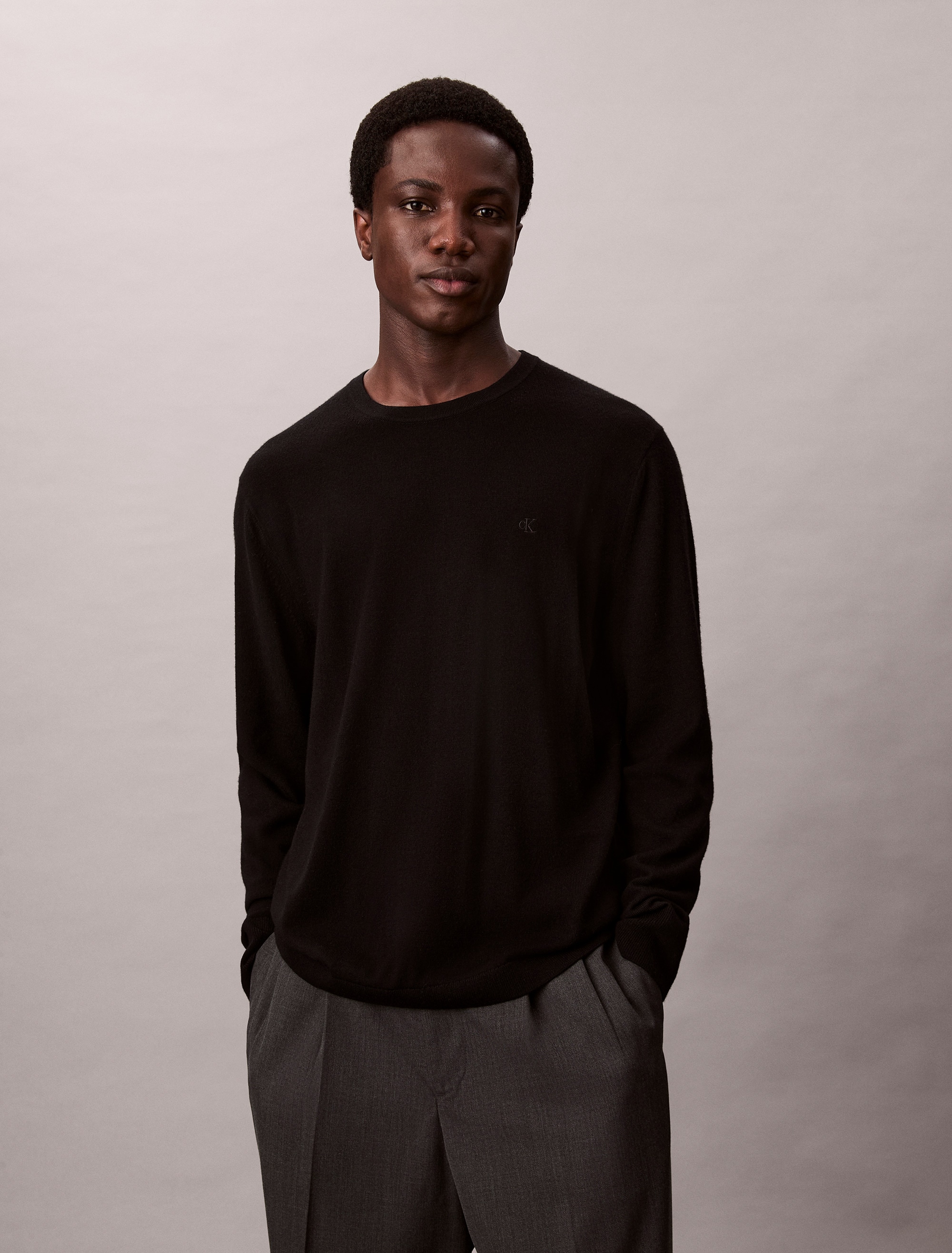 Calvin Klein Strickpullover »LS 100% MERINO CREW 14GG« Mit Rundhalsausschnitt, regular fit