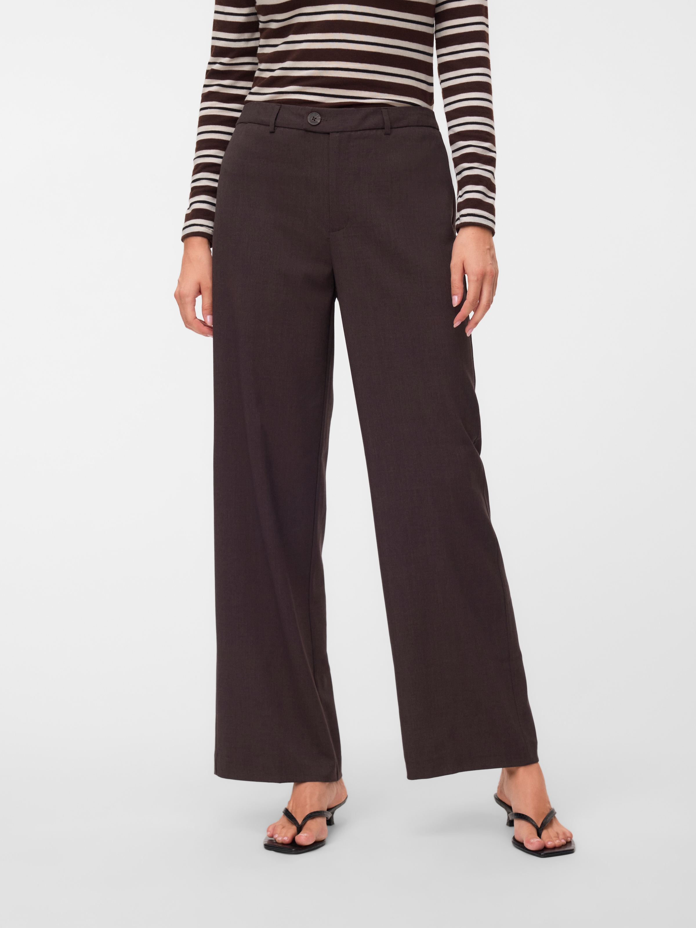 Vero Moda Anzughose "VMTEXAS MW STRAIGHT PANT NOOS" Materialmix