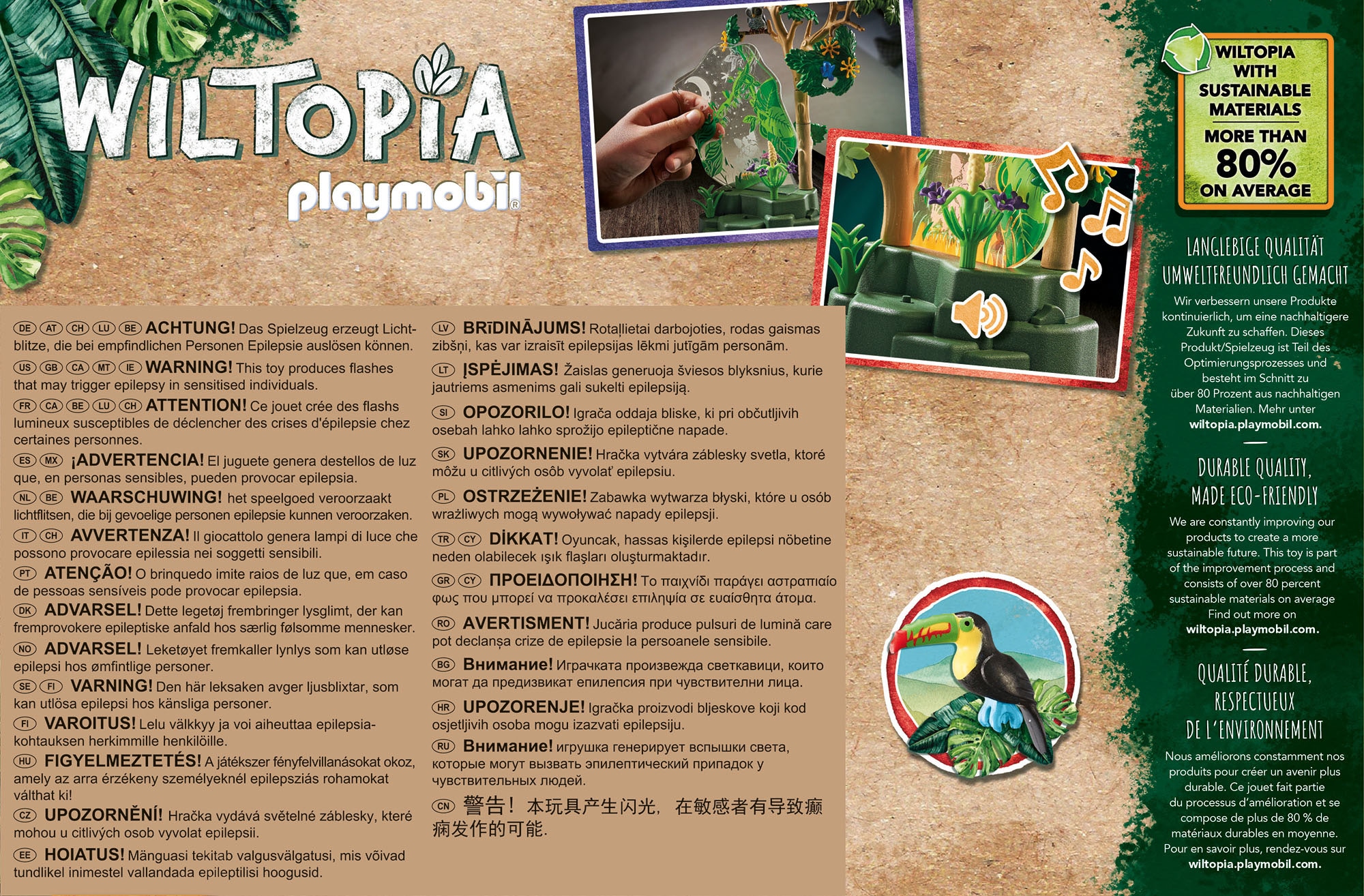 Playmobil® Konstruktions-Spielset »Wiltopia - Nachtlicht Regenwald (71009), Wiltopia«, (69 St.), teilweise aus recyceltem Material; Made in Europe