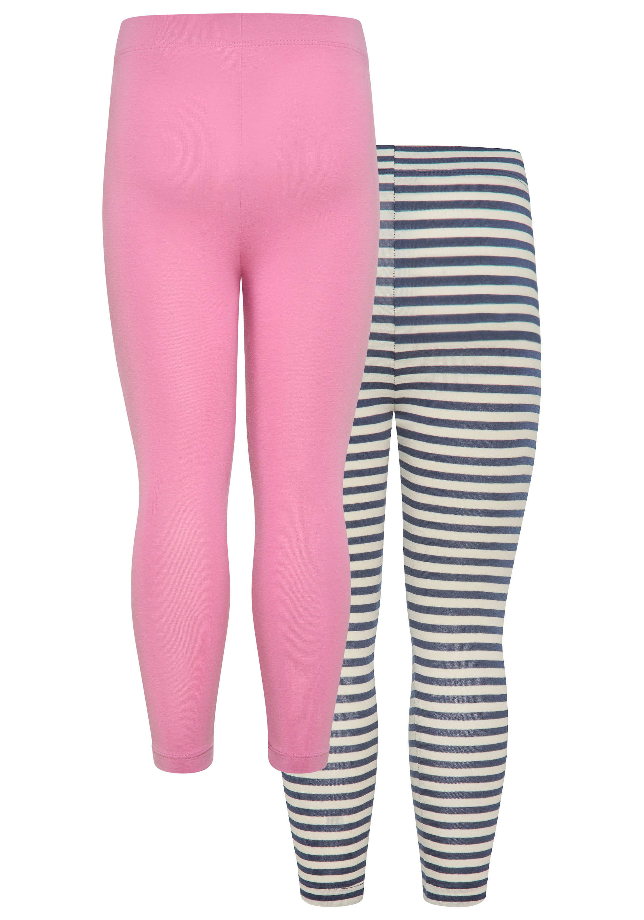 KIDSWORLD Leggings »2er Pack Leggings mit Regenbogen«, (2 tlg.), 2er Pack Leggings mit Regenbogen und Ringel