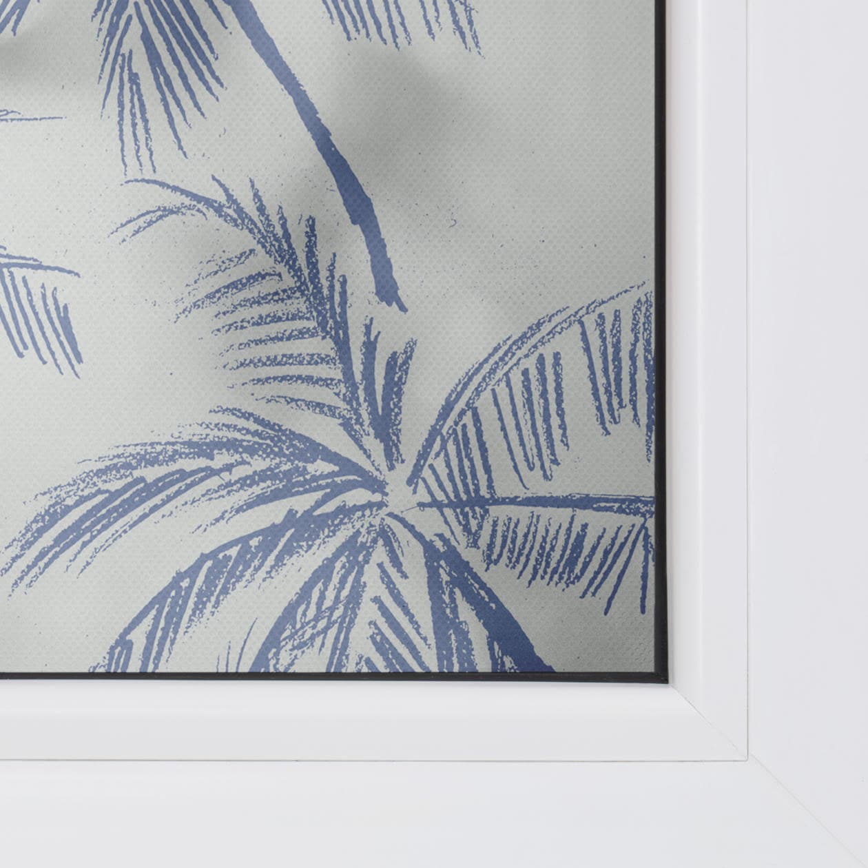 LICHTBLICK ORIGINAL Fensterfolie »Fensterfolie selbstklebend, Sichtschutz, Blueprint Palms - Blau«, 1 St., blickdicht, glattstatisch haftend