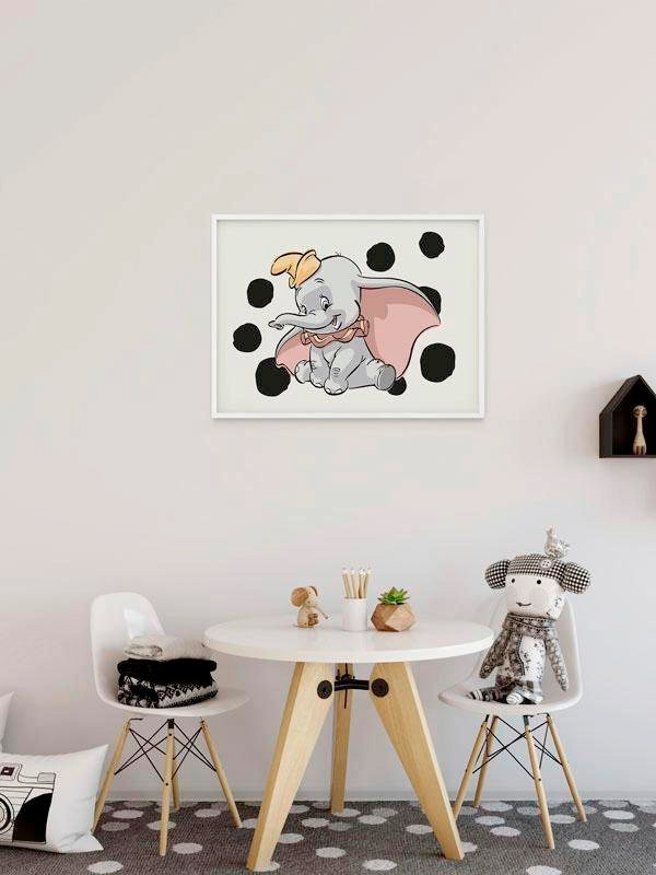 Komar Bild »Dumbo Dots Landscape«, Disney, (1 St.), Wandbild zur Dekoration im Kinderzimmer - ohne Rahmen