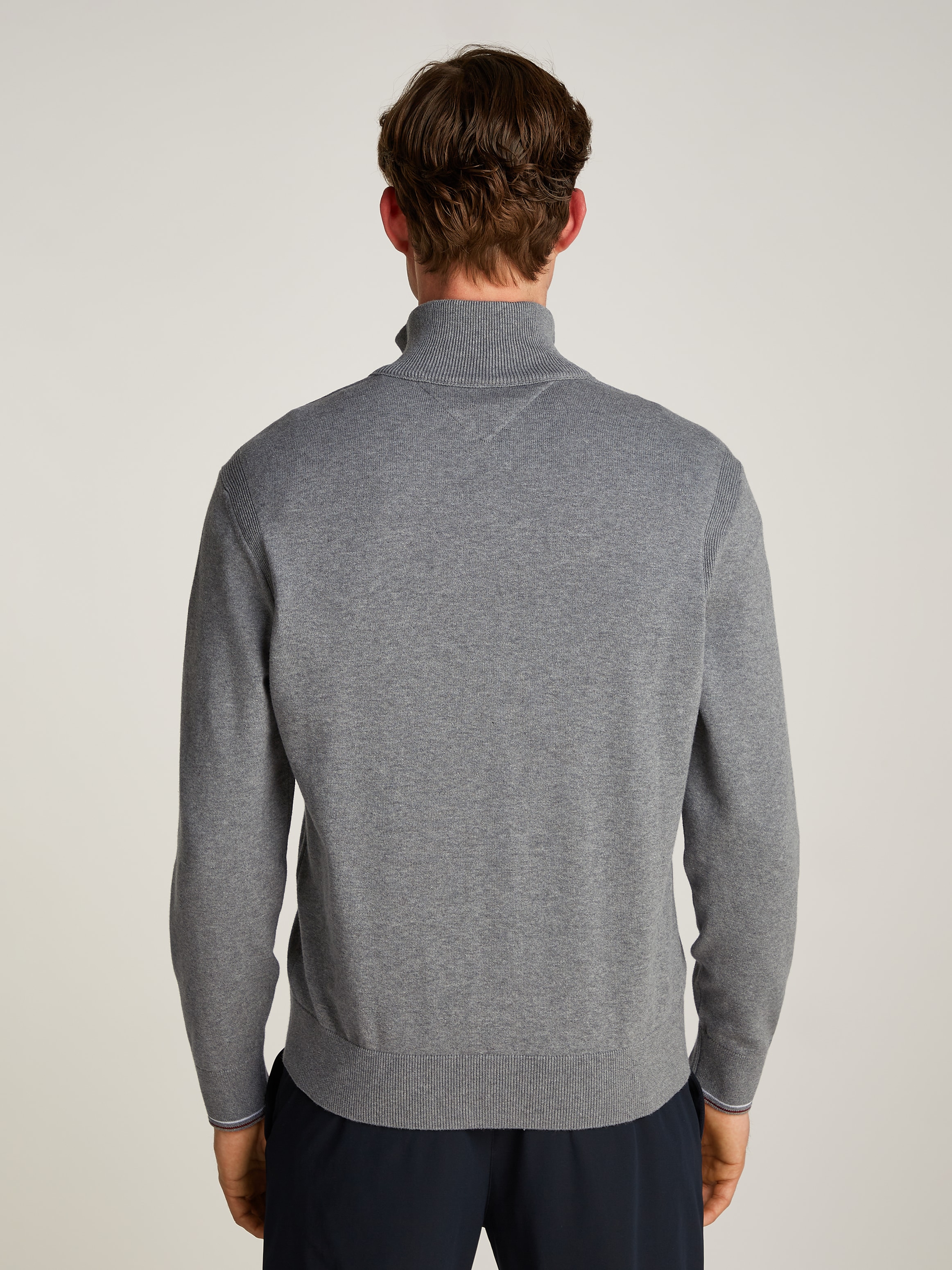 Tommy Hilfiger Cardigan »RWB TIPPED COTTON ZIP THROUGH«, Mit Streiefen in Tommy Farben am Reissverschluss