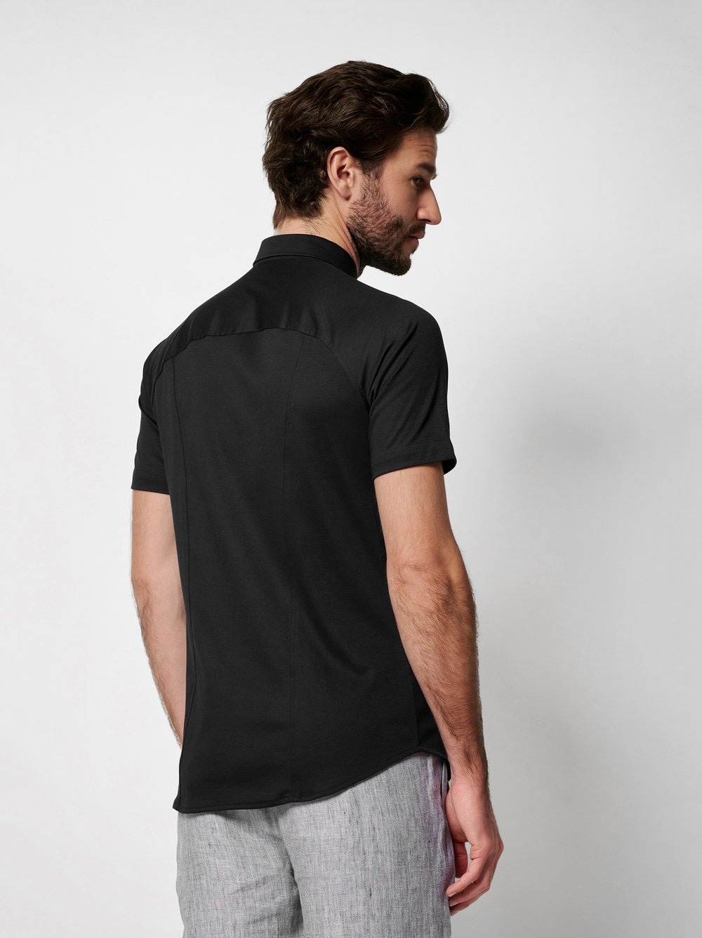 DESOTO Kurzarmhemd »Casual Modern Button Down 1/2«, Mit Rundhalsausschnitt