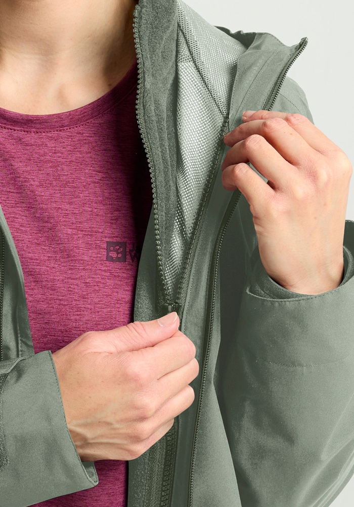 Jack Wolfskin 3-in-1-Funktionsjacke »MOONRISE 3IN1 JKT W«, mit Kapuze, 3in1, atmungsaktiv, Übergangsjacke