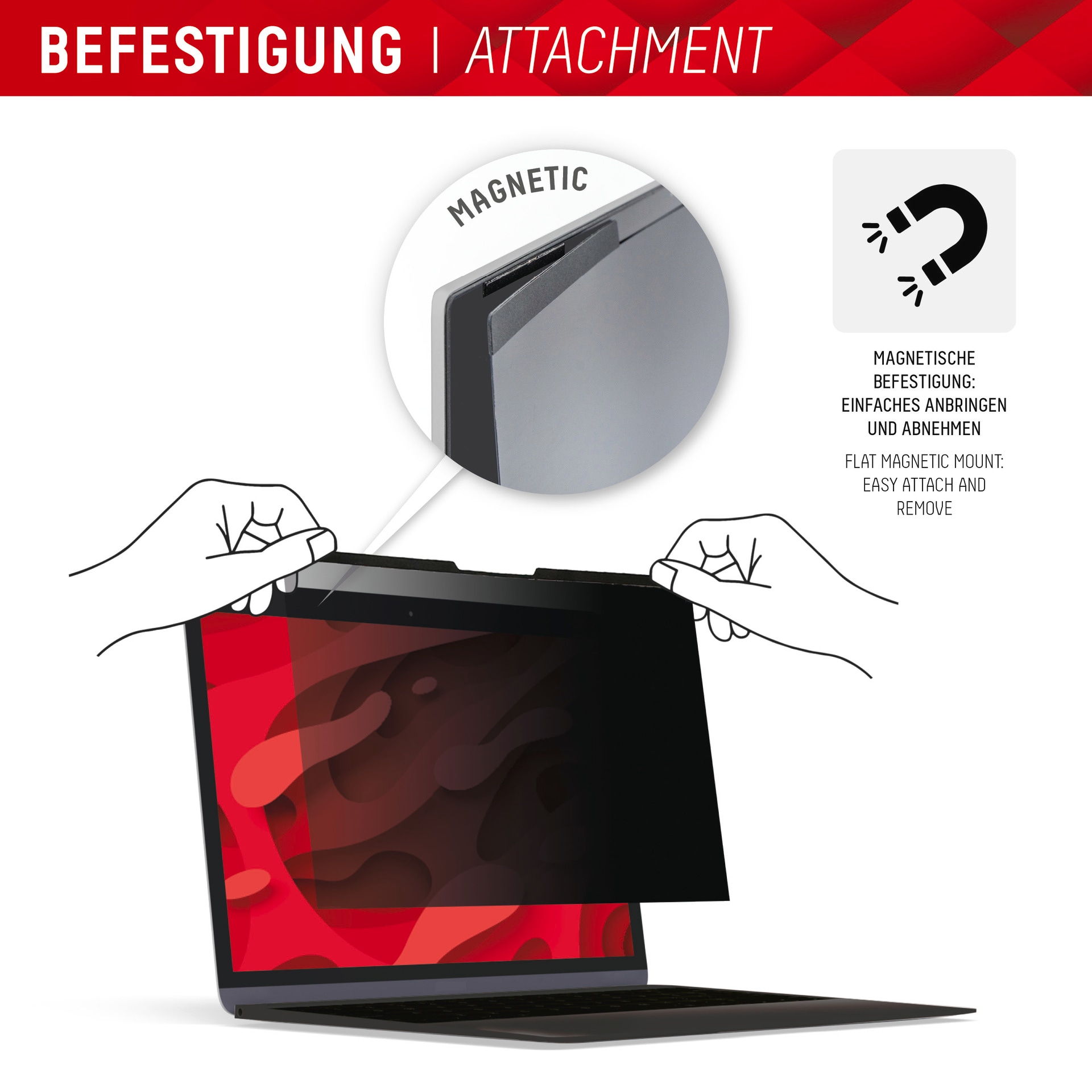 Displex Displayschutzfolie »Privacy Safe Blickschutzfilter«, für Universell für Monitore mit 27 (16:10), Blickschutzfolie, Schutzfolie, Bildschirmschutz, kratz- & stossfest