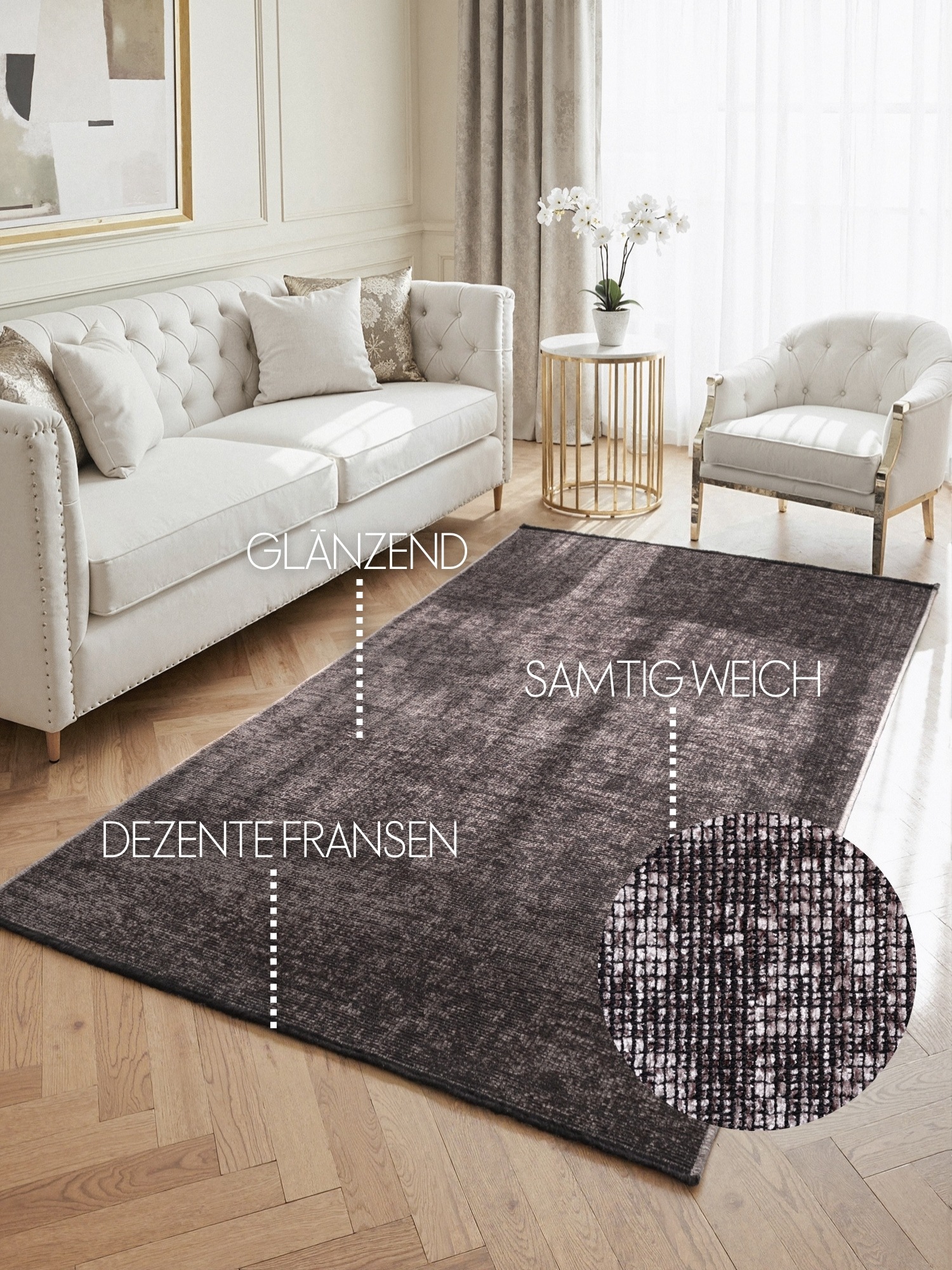 THE RUGS Brilliance Prisma Brown Rug & Runner Velour Abstract | Size: 80cm x 150cm