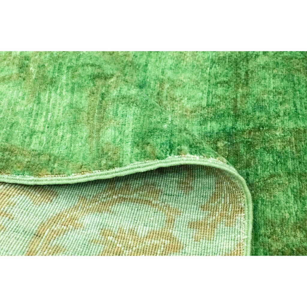 morgenland Wollteppich »Ziegler Teppich handgeknüpft grün«, rechteckig