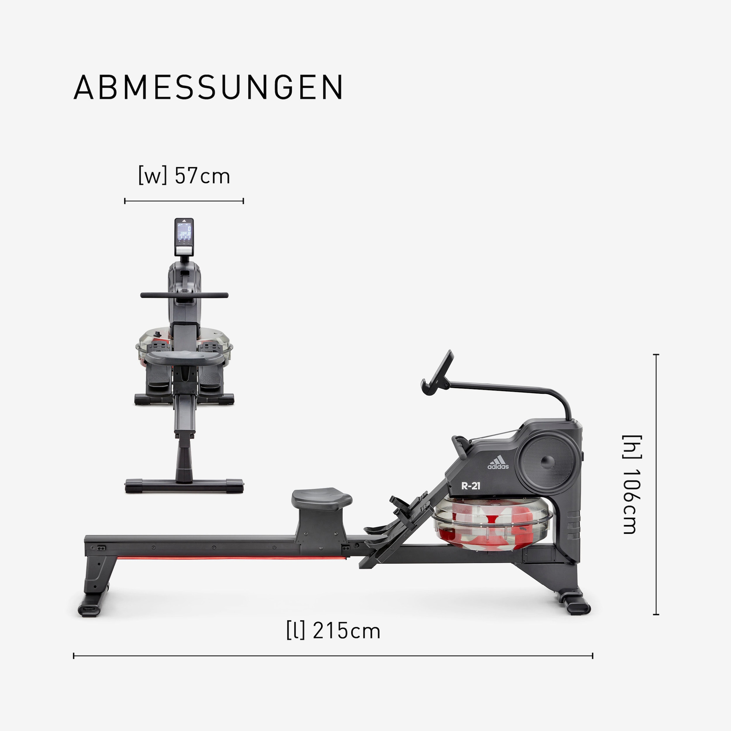 adidas Performance Rudergerät »Wasserrudergerät "R-21"«, Rudermaschine, 7 Widerstandsstufen, Wasserwiderstand