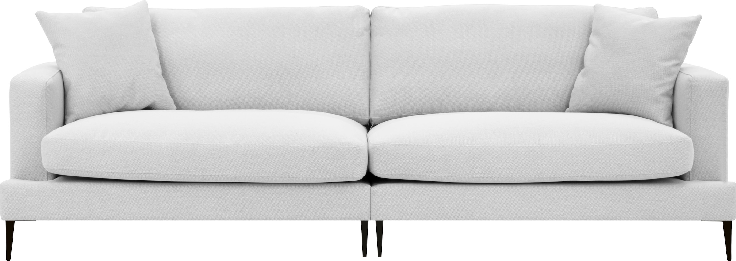 Leonique 3-Sitzer »Cozy elegantes Designsofa, Masse B/T/H: 211/97/80 cm«, mit losen Kissen und Metallbeinen