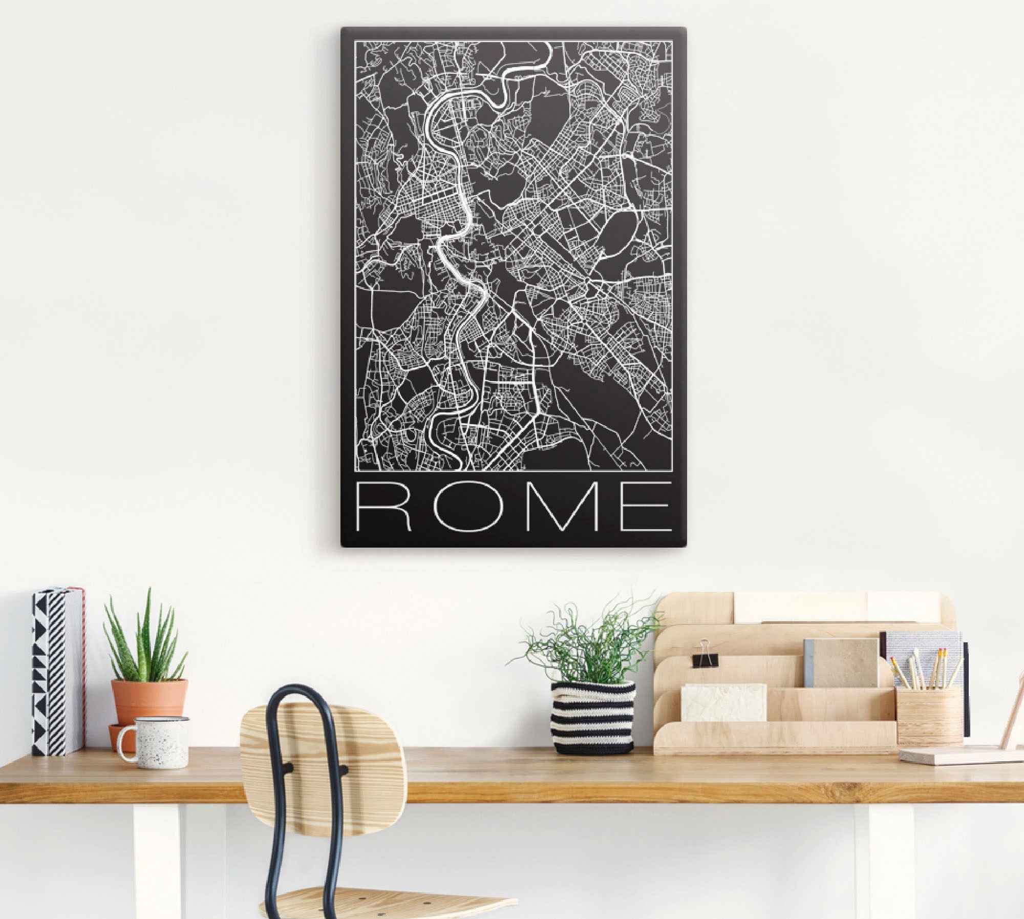 Artland Wandbild »Retro Karte Rom Italien Schwarz«, Italien, (1 St.), als  Alubild, Leinwandbild, Wandaufkleber oder Poster in versch. Grössen online  bestellen | Jelmoli-Versand