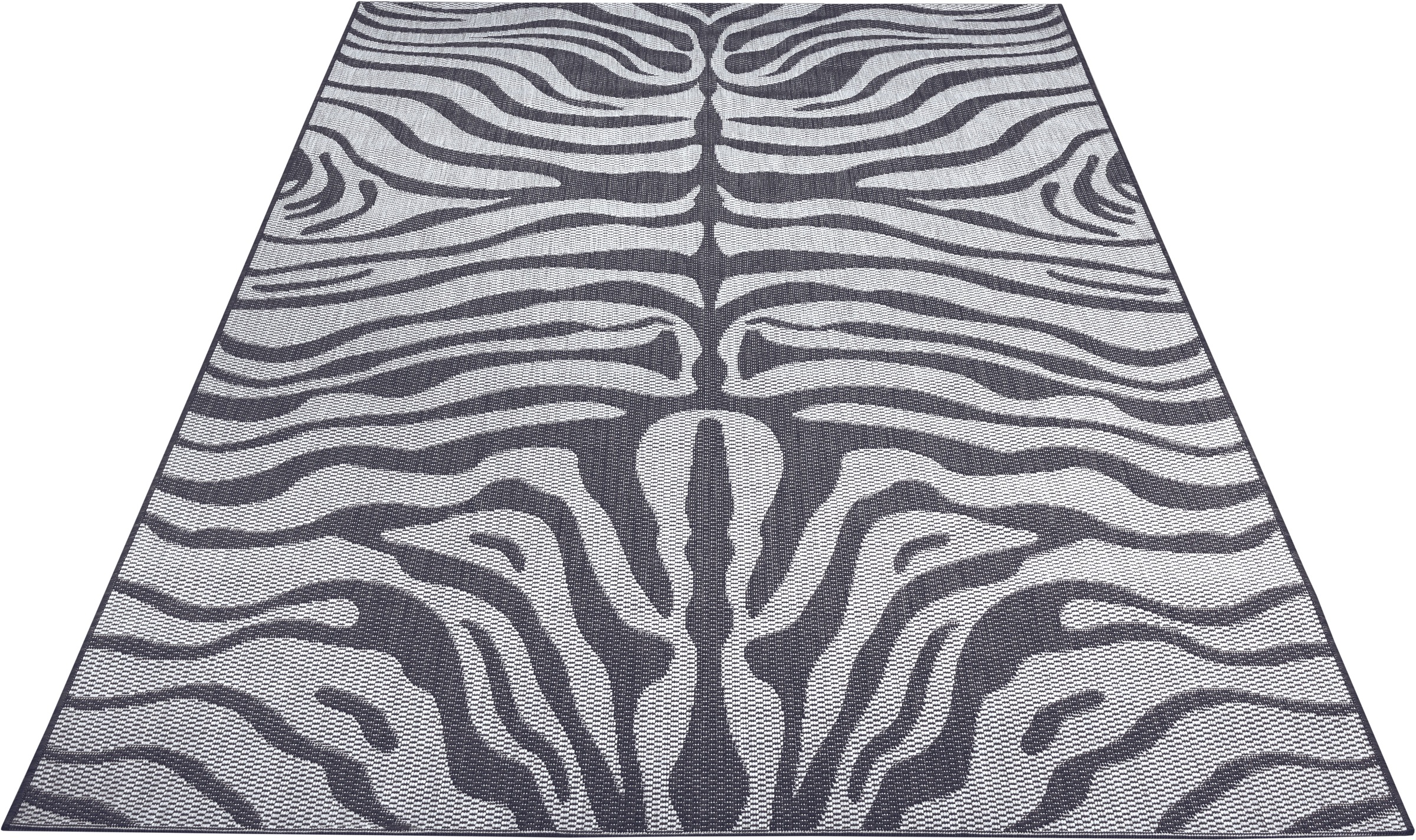 Home affaire Teppich »Zadie«, rechteckig, 3 mm Höhe, Zebra-Design, Robust, Pflegeleicht, Flachgewebe