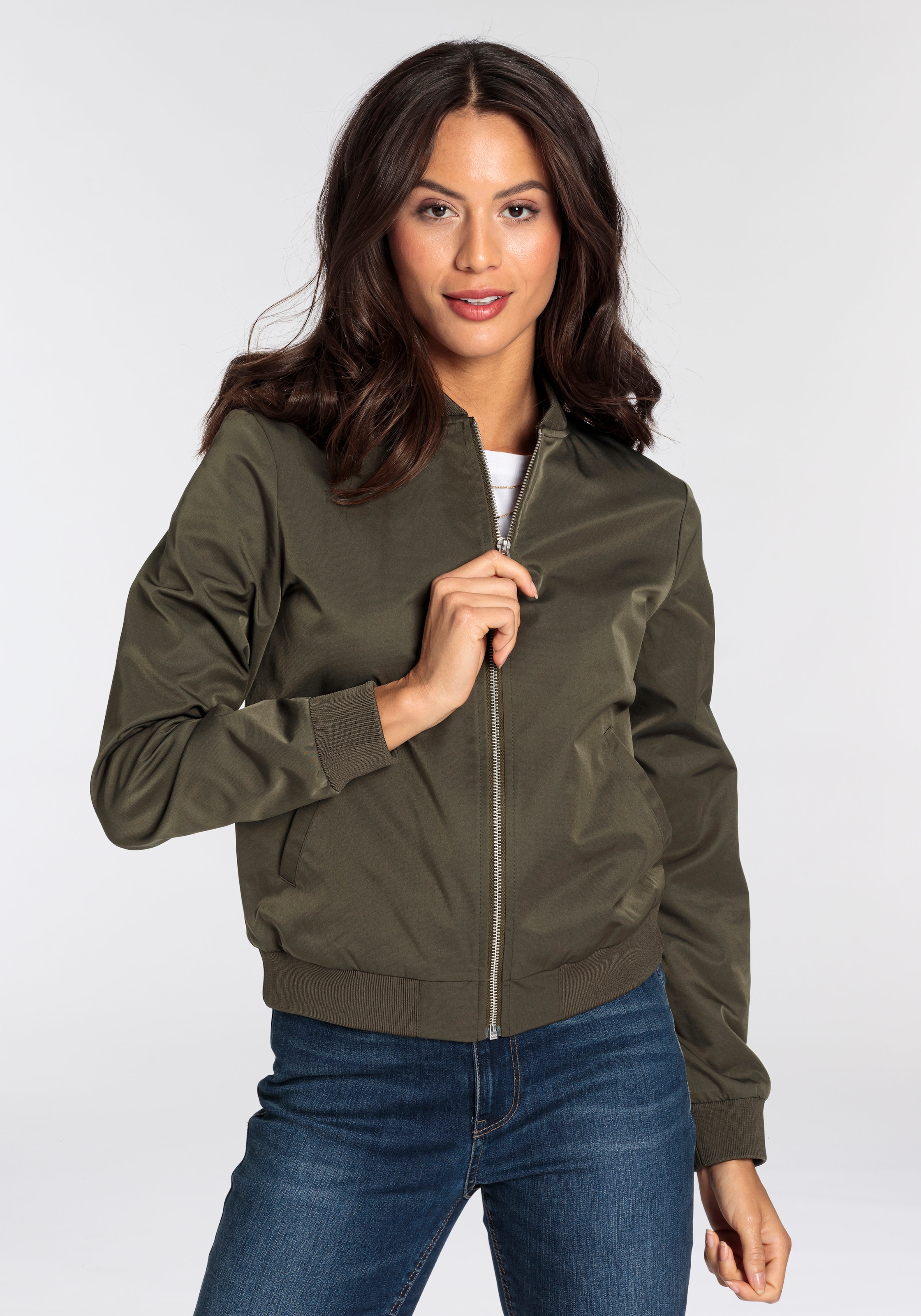 AJC Blouson mit Rippkragen, praktische Eingrifftaschen, Leichte Übergangsjacke