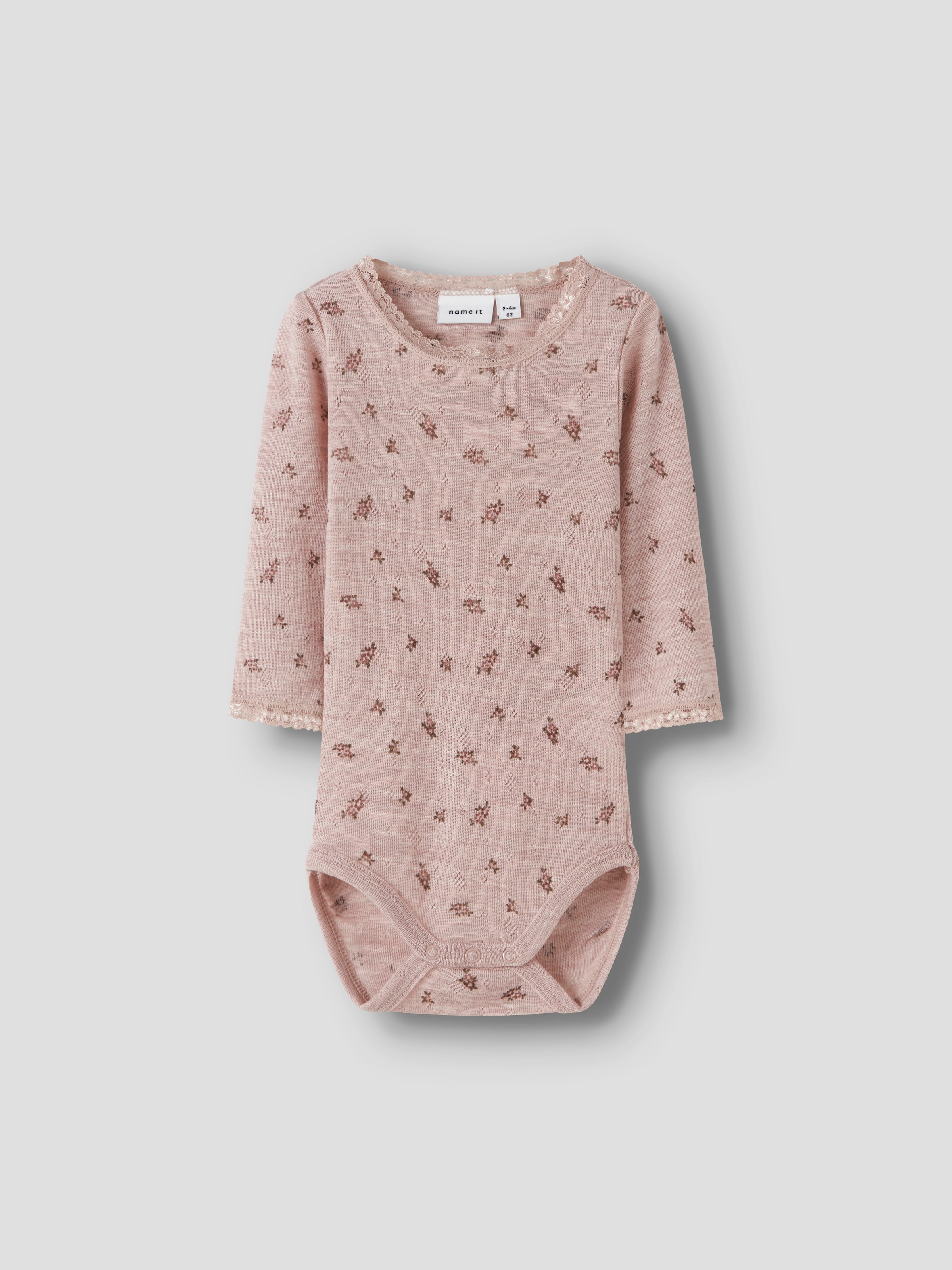 Name It Langarmbody »NBFWANG WOOL NEEDLE LS BODY NOOS«, aus reiner Merinowolle