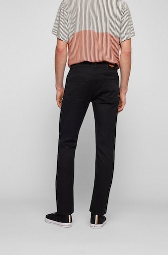 BOSS ORANGE Slim-fit-Jeans shoppen Leder-Markenlabel mit »Delaware online BC-L-C«, Bundabschluss Jelmoli-Versand | am hinteren