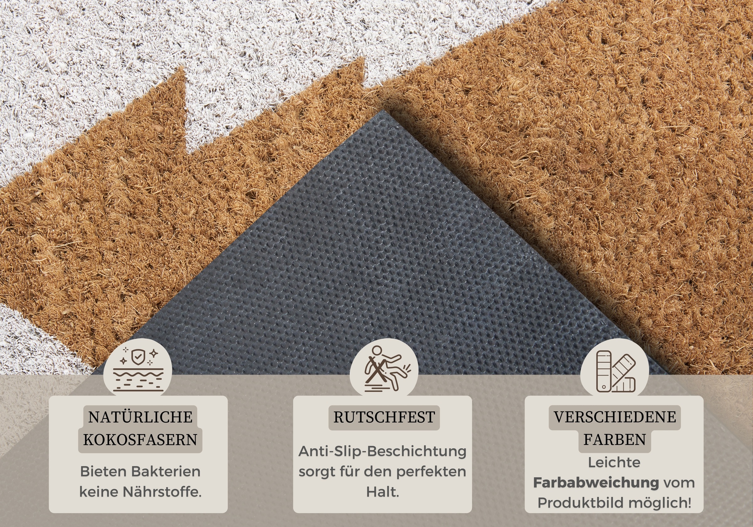 HANSE Home Fussmatte »Mix Mats Kokos Pine Trees«, rechteckig, 15 mm Höhe, Weihnachten, Schmutzfangmatte, Outdoor, Rutschfest, Innen, Kokosmatte