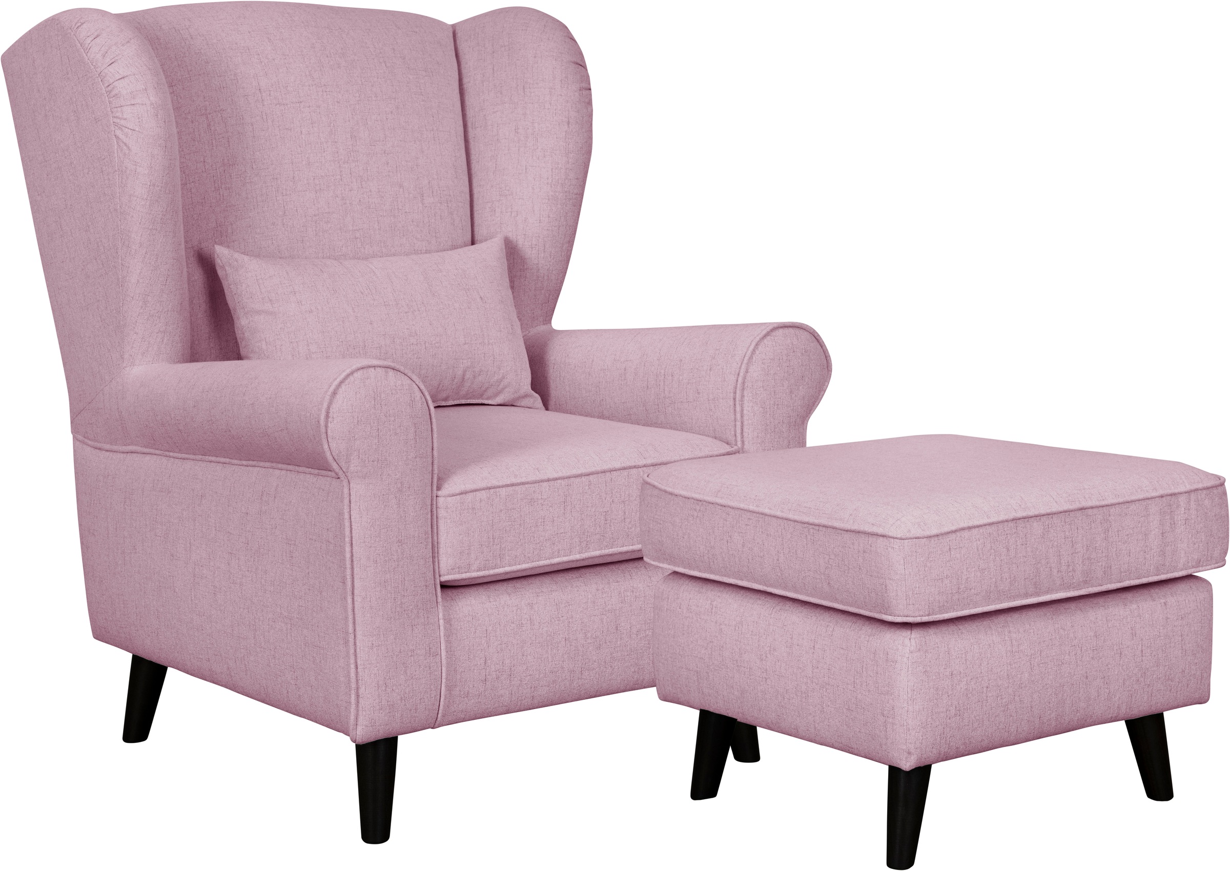 Home affaire Sessel »Ohrensessel CHISTELLE, wahlweise mit Polsterhocker«, mit Wellenunterfederung, Masse: B/T/H: 81/87/99 cm