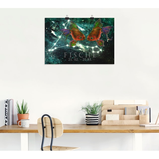 Artland Wandbild »Sternzeichen - Fische«, Bilder von Sternzeichen, (1 St.),  als Alubild, Leinwandbild, Wandaufkleber oder Poster in versch. Grössen  online kaufen | Jelmoli-Versand
