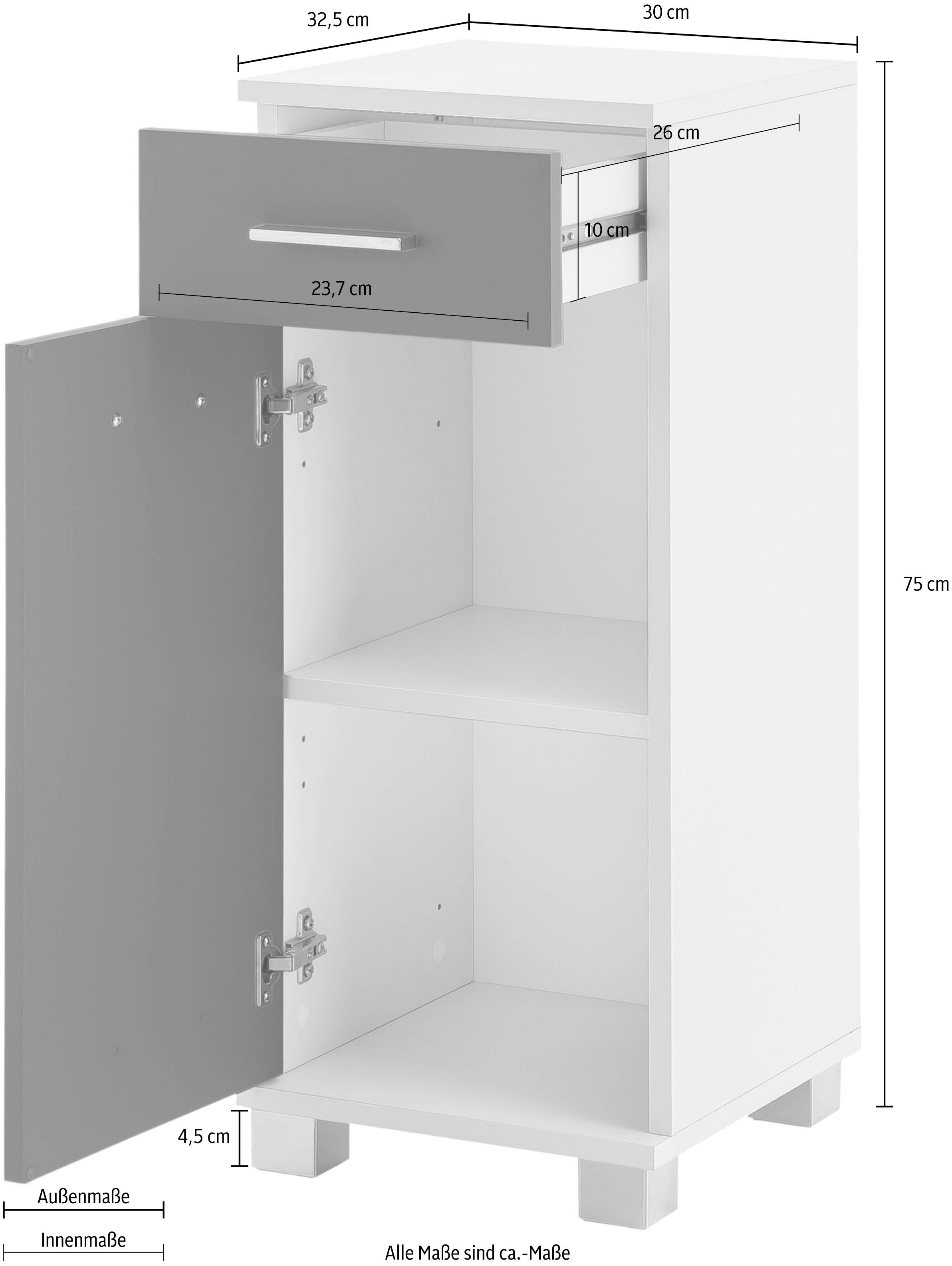 Schildmeyer Unterschrank »Lumo«, Breite 30 cm, mit 1 Tür, 1 Schublade &  Metallgriffen online kaufen | Jelmoli-Versand