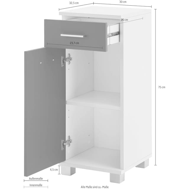Schildmeyer Unterschrank »Lumo«, Breite 30 cm, mit 1 Tür, 1 Schublade &  Metallgriffen online kaufen | Jelmoli-Versand