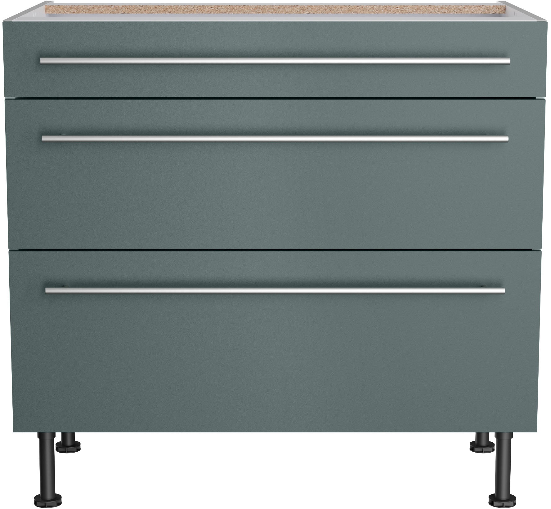 KOCHSTATION Unterschrank »KS-Bern2«, Breite 90 cm, 1 Schubkasten, 2 Auszüge