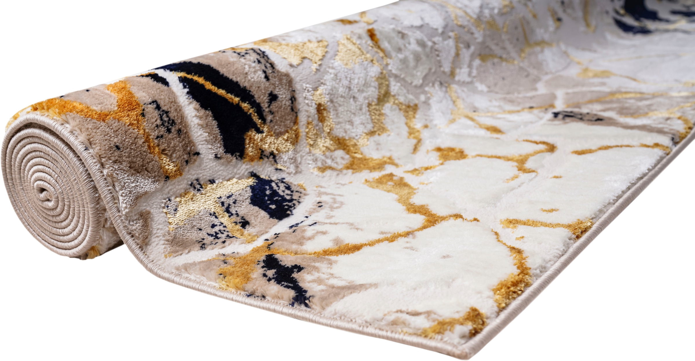 ❤ Leonique Teppich mit Akzenten rechteckig, Design, goldfarbenen modernes in Teppiche Shop ordern im »Sander«, Marmor-Optik, Jelmoli-Online