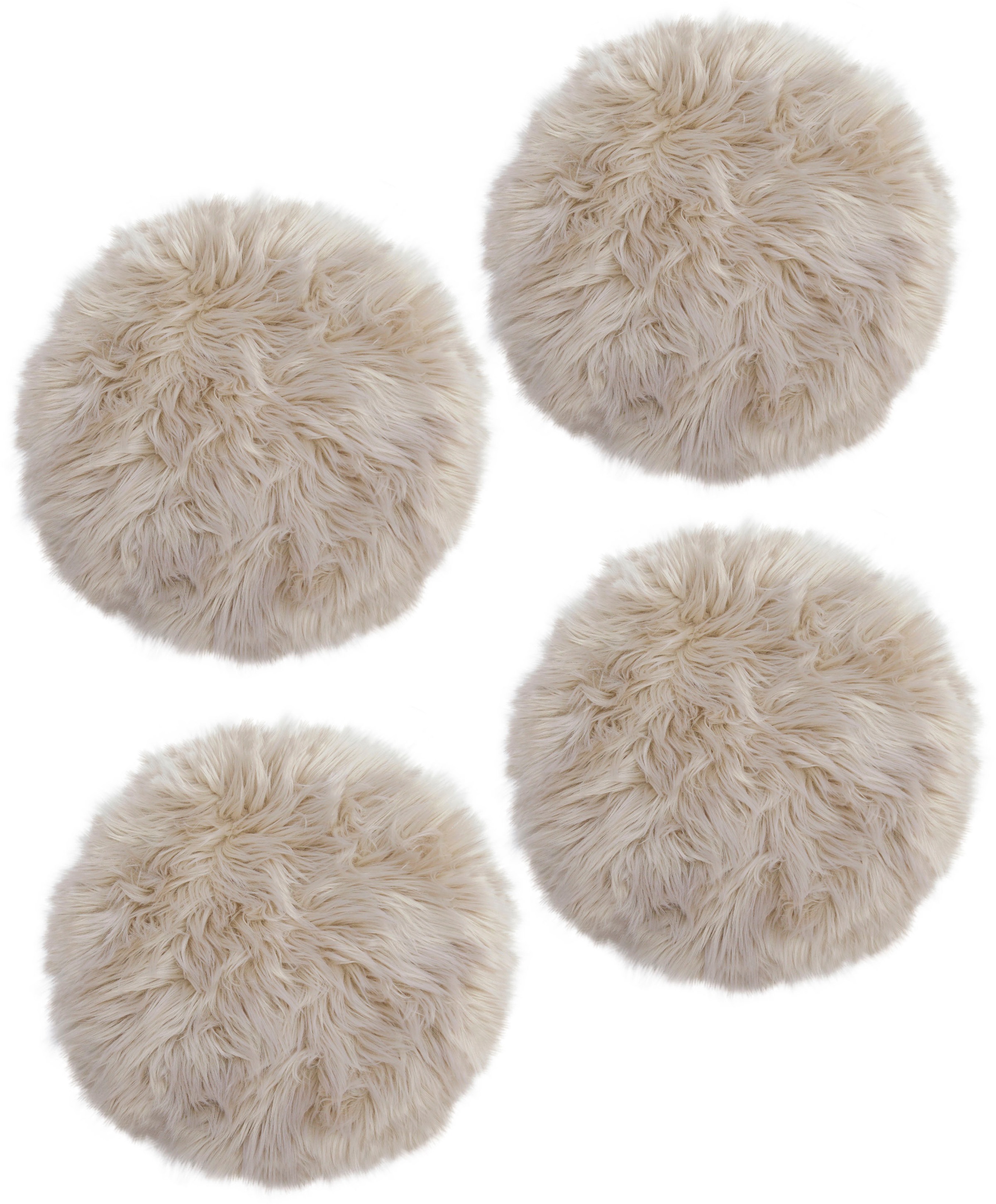 Home affaire Sitzkissen »Sitzauflage Dena«, 4er Set, Kunstfell, rund, Ø 35 cm, Esszimmer, Wohnzimmer
