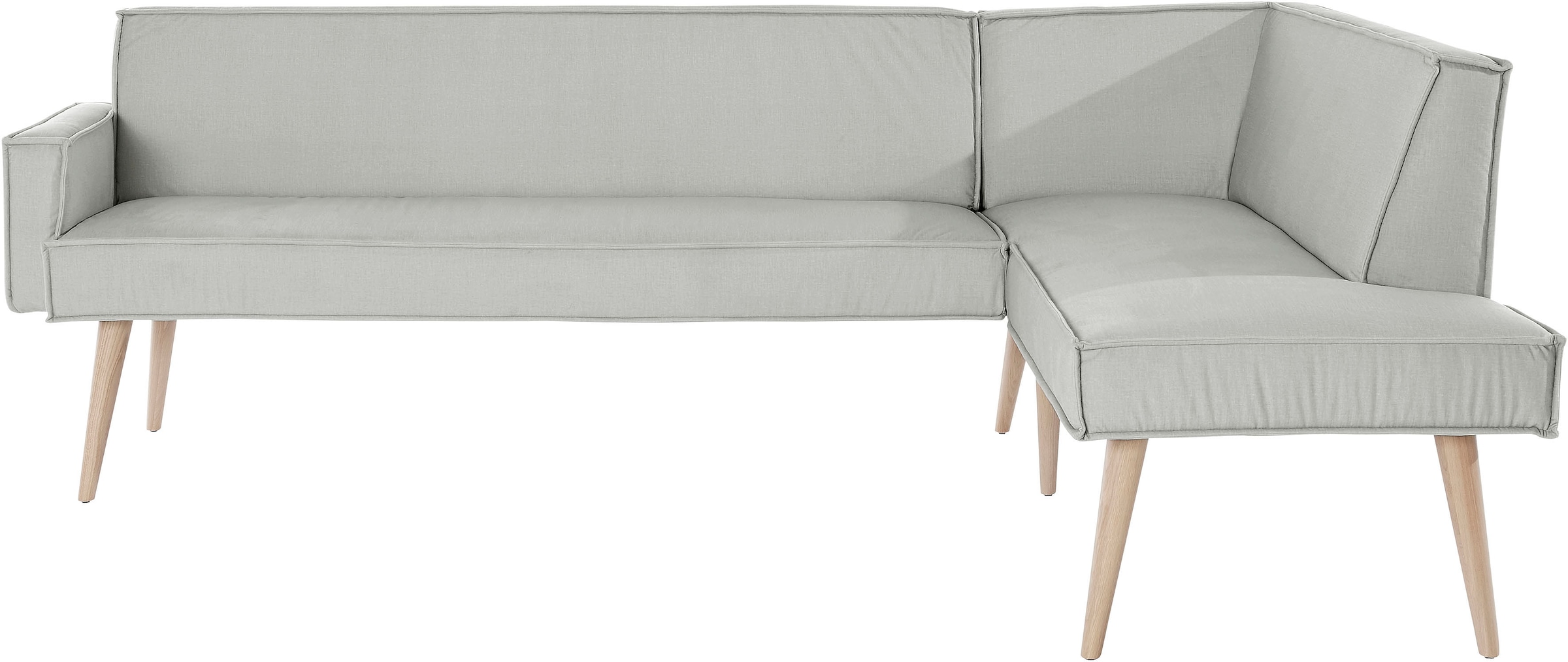 exxpo - sofa fashion Eckbank »Lungo, moderne Kedernaht, bequem und elegant, hoher Holzfuss«, hochwertige Detailverarbeitung, frei im Raum stellbar