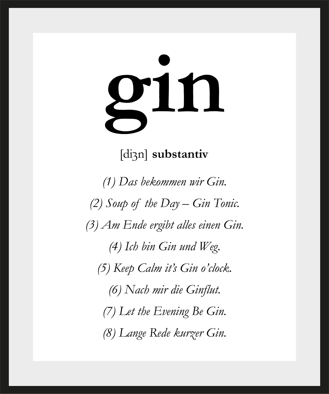 queence Bild »gin«, Sprüche & Texte, Spruch, gerahmt