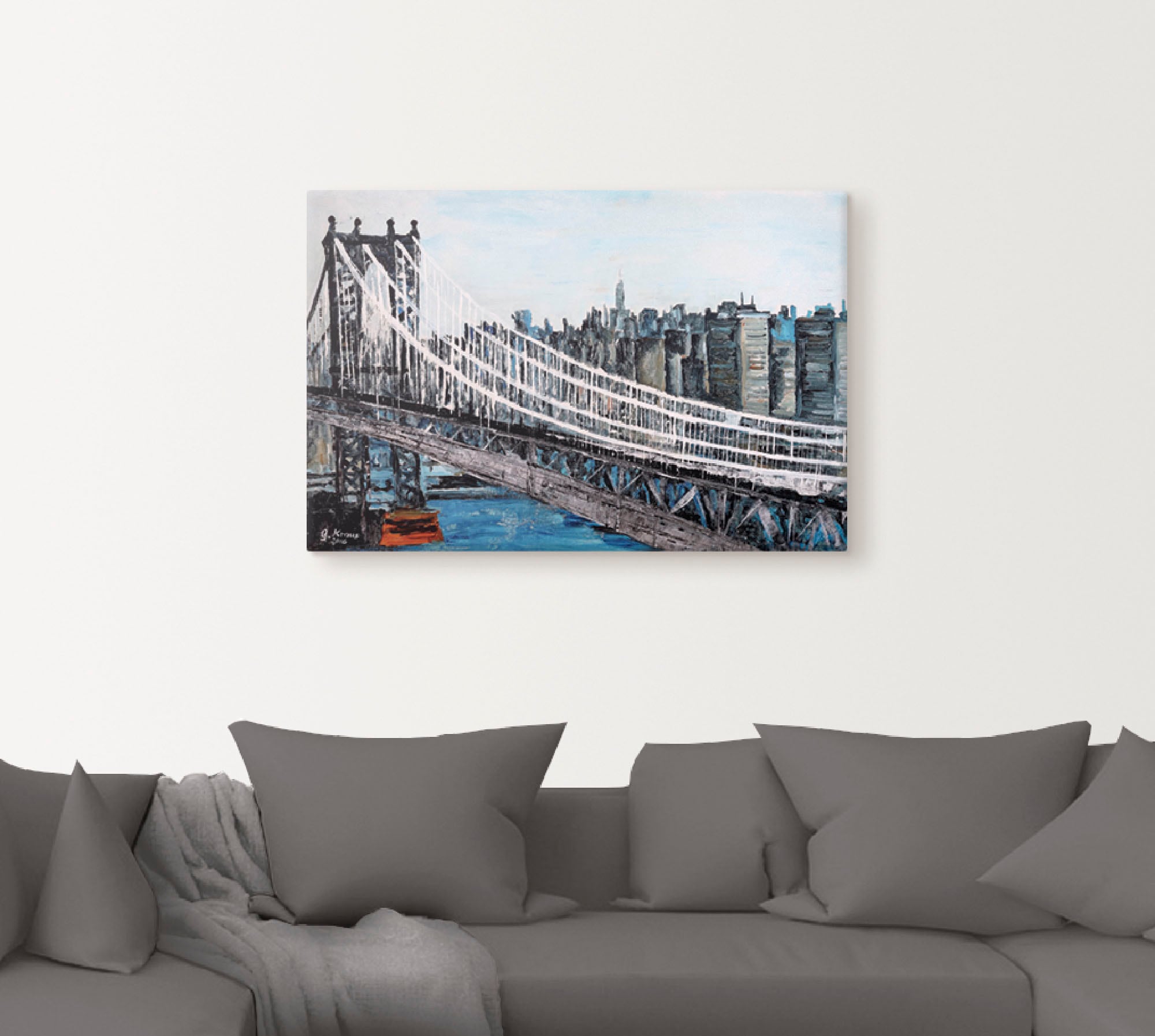 Artland Leinwandbild »New York Brooklyn Bridge«, Amerika, (1 St.), auf Keilrahmen gespannt