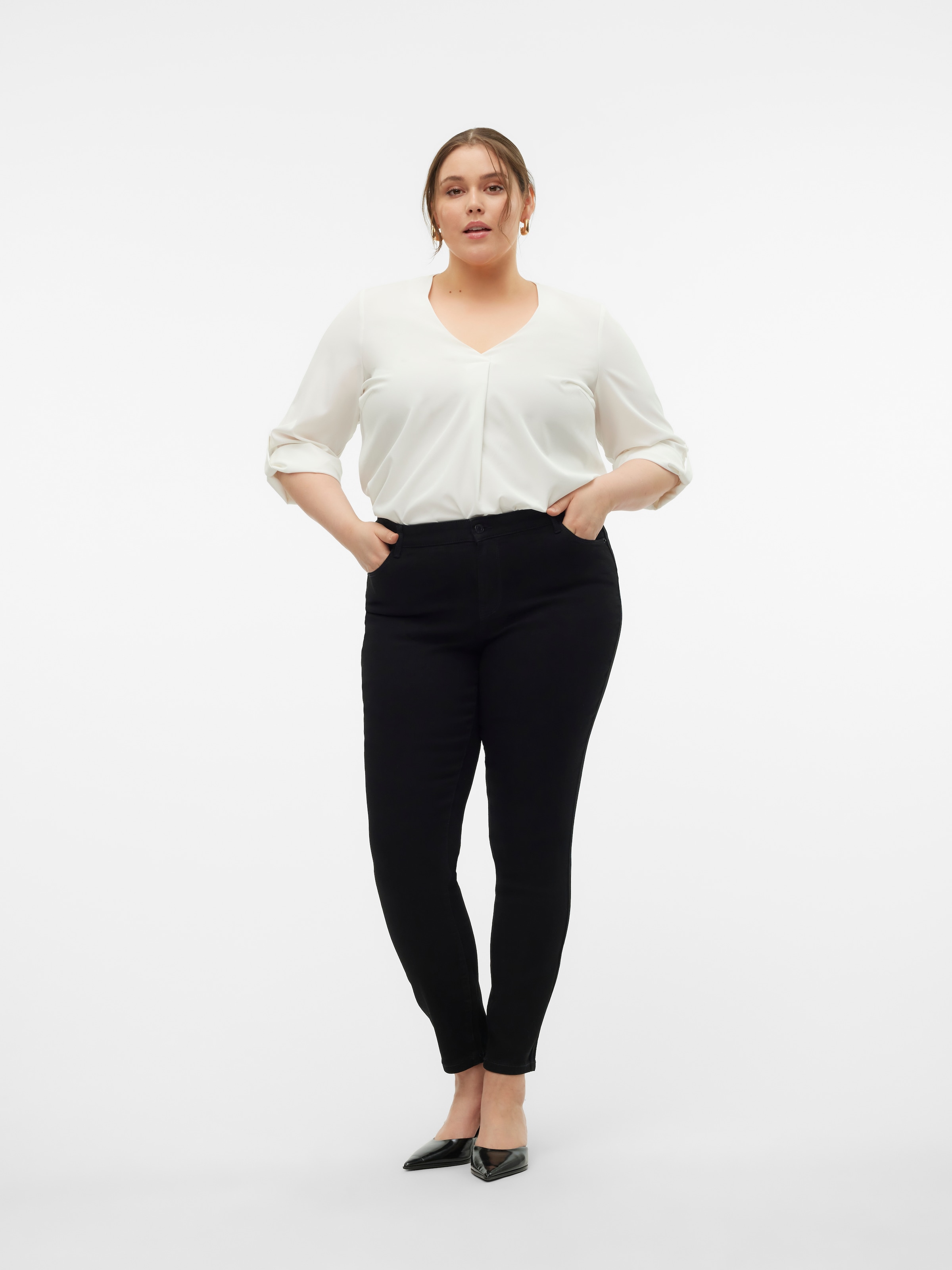 Vero Moda Curve Skinny-fit-Jeans »VMCELLY MR SKINNY JEANS BLK CUR NOOS«