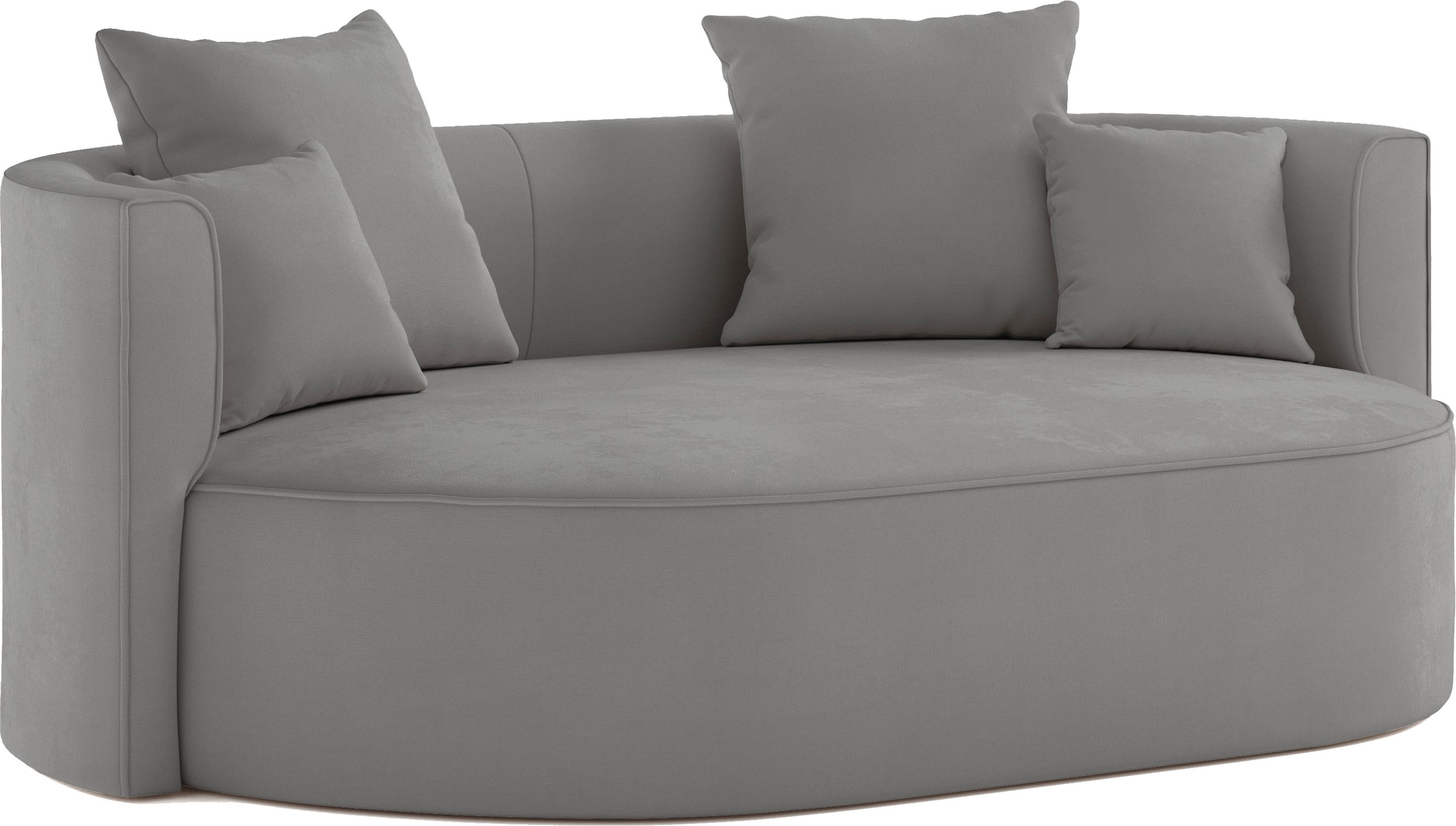 LeGer Home by Lena Gercke 2,5-Sitzer »ISALIE, rundes Loungesofa, mit Kissen, perfekt gepolstert«, moderne Stoffe, mit 4 Zierkissen, extra grosse Sitzfläche