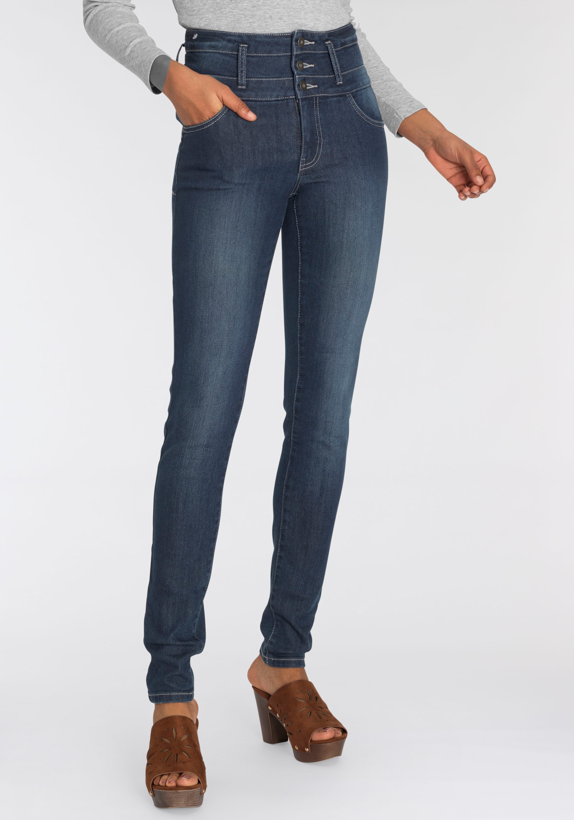 Arizona Slim-fit-Jeans »mit extra breitem Bund«, High Waist online shoppen  bei Jelmoli-Versand Schweiz