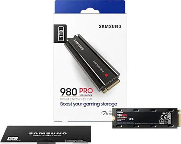 Samsung interne SSD »SSD 980 Pro 1TB Heatsink + PS5 DualSense weiss«, Anschluss M.2 PCIe 4.0