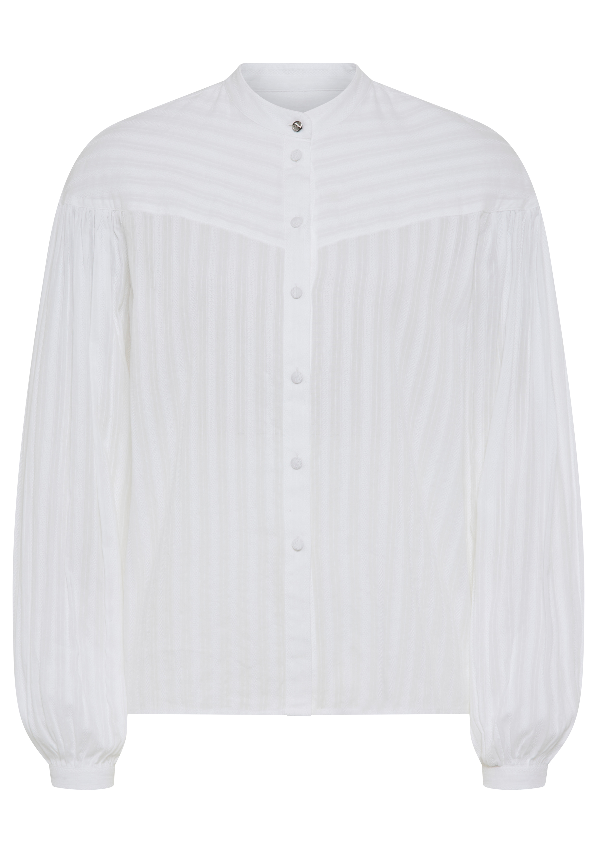 BOSS ORANGE Langarmbluse "Bilmant Premium Damenmode" mit Knopfleiste und kurzem Stehkragen