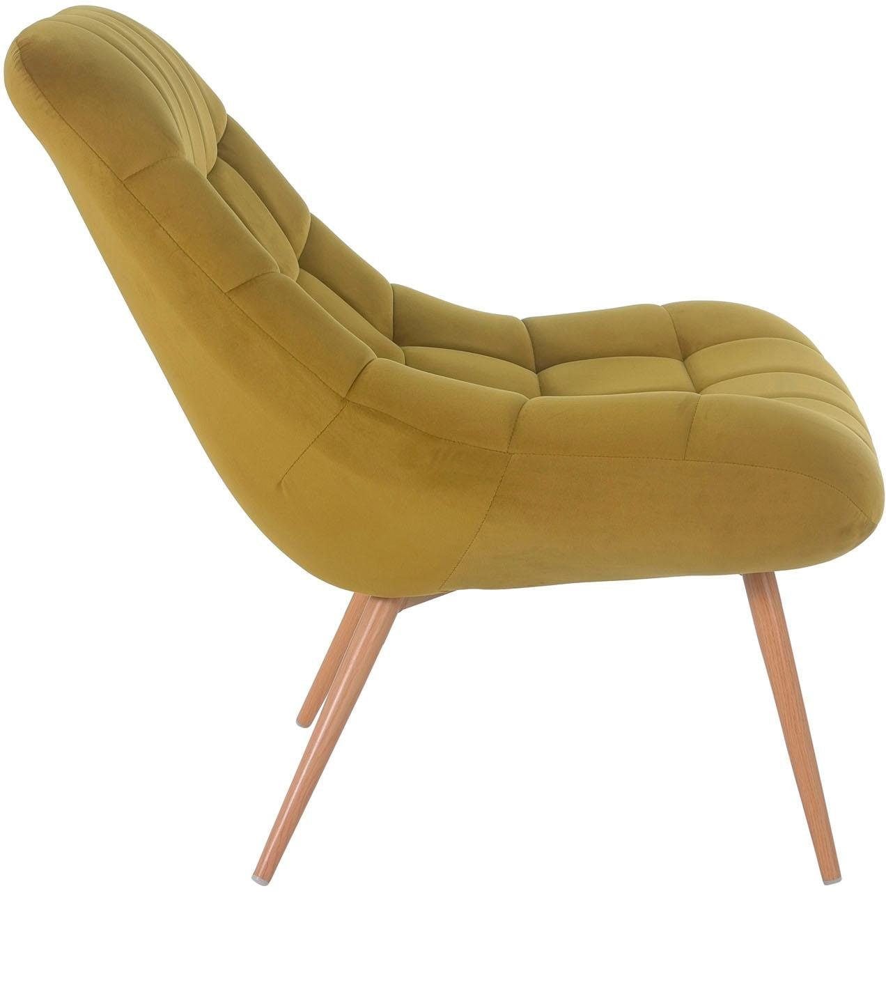 SalesFever Relaxsessel »Toulon - Komfortabler Loungesessel«, mit XXL-Steppung, mit schwarzen oder naturfarbenen Beinen