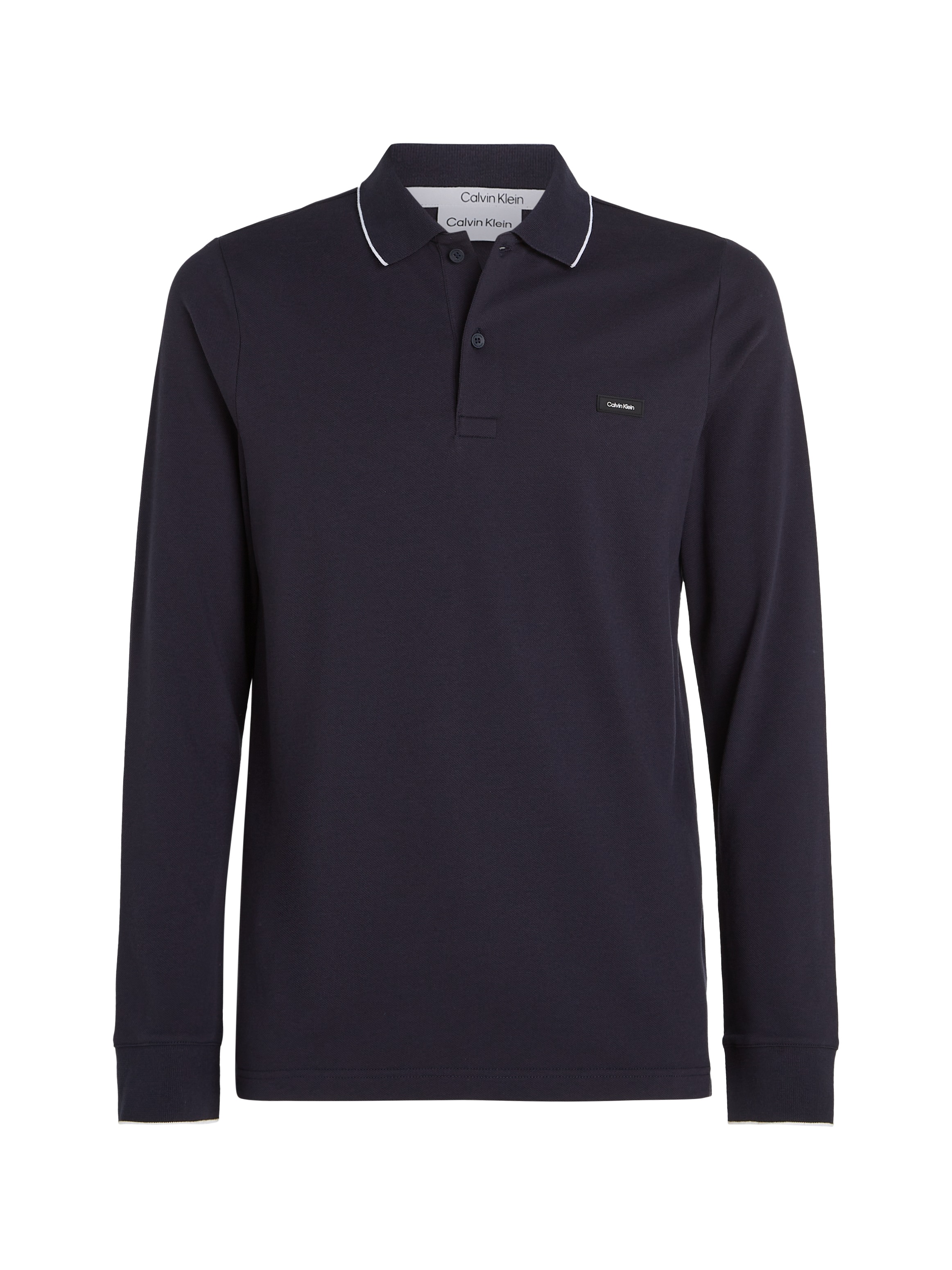 Calvin Klein Poloshirt »STRETCH PIQUE TIPPING LS POLO«