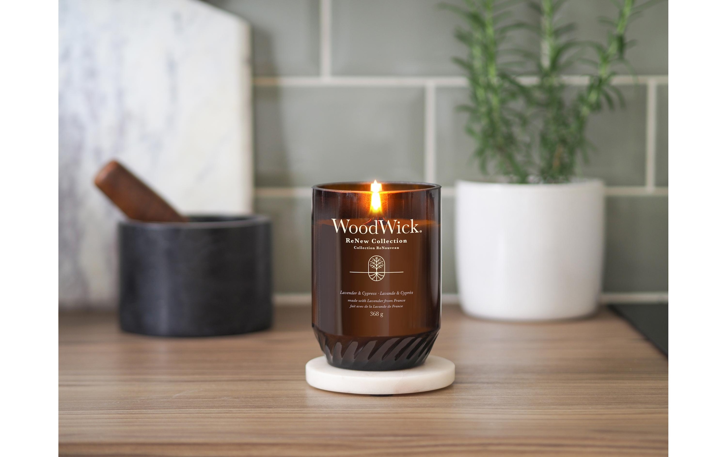 Woodwick Duftkerze »Lavender & Cypress ReNew Large Jar«