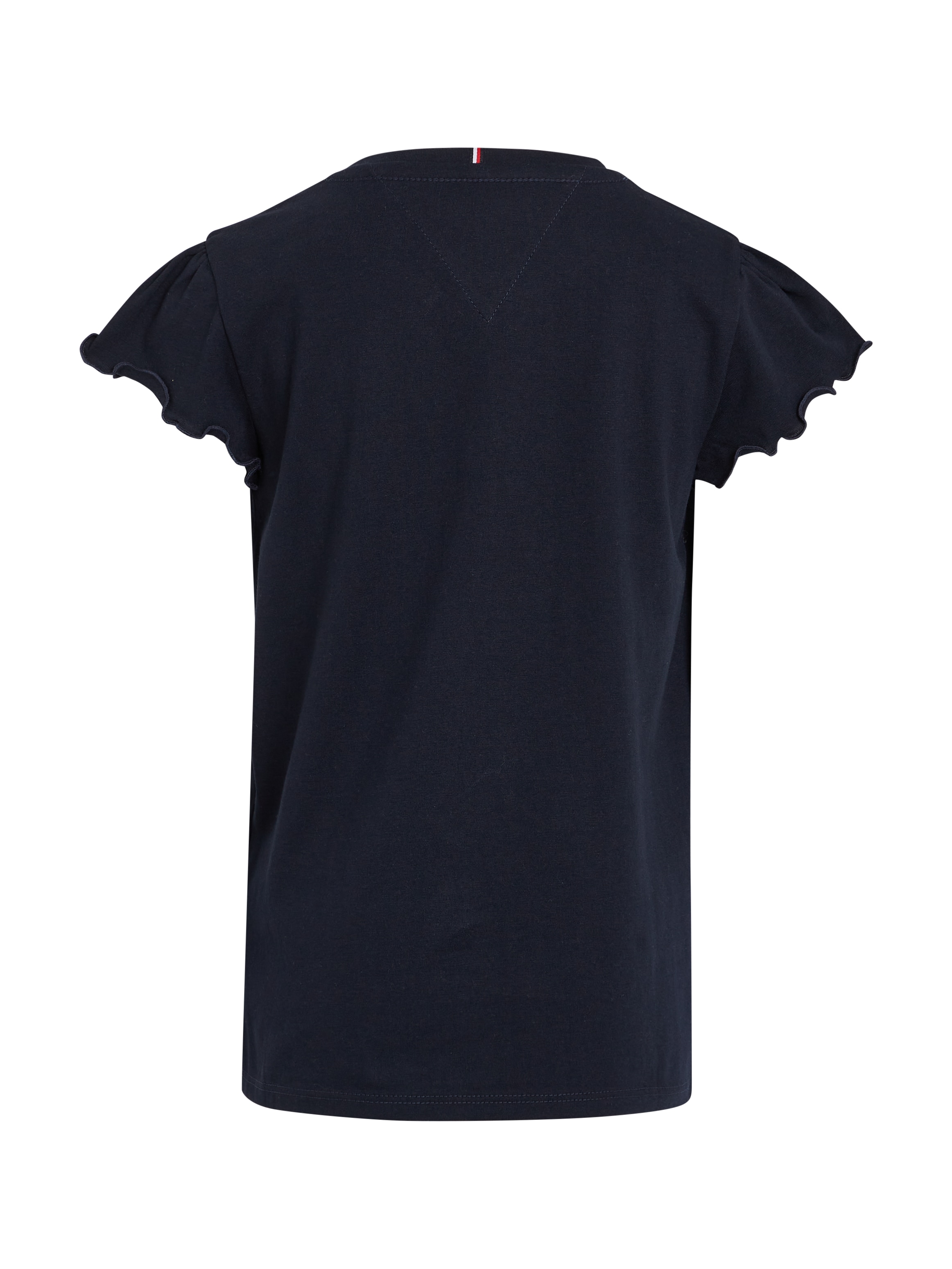 Tommy Hilfiger T-Shirt »ESSENTIAL RUFFLE SLEEVE TOP«, mit gewelltem Ärmelabschluss