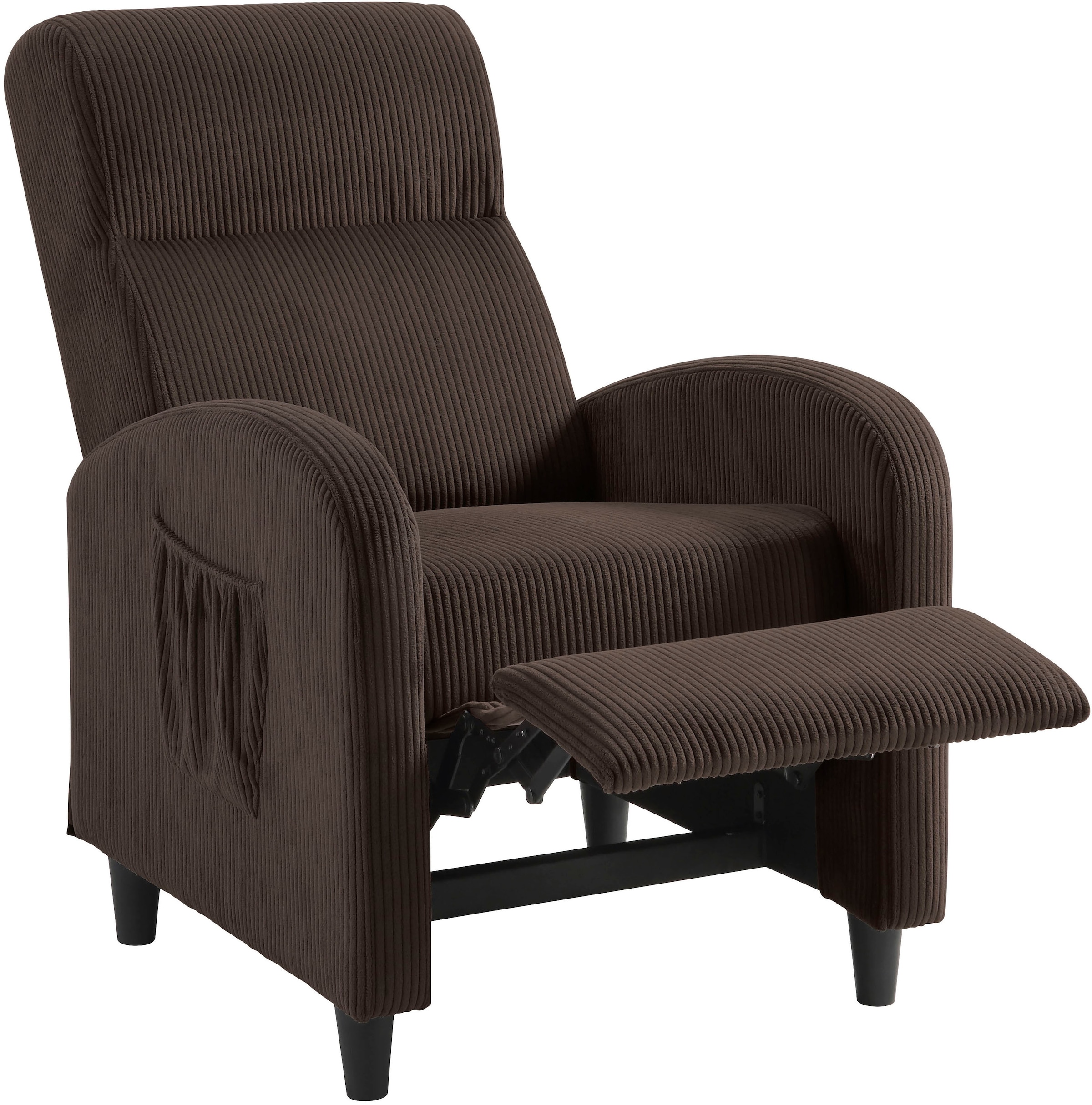 ATLANTIC home collection Relaxsessel »Tom«, mit Relaxfunktion, inklusive seitlicher Tasche, TV-Sessel mit Funktion