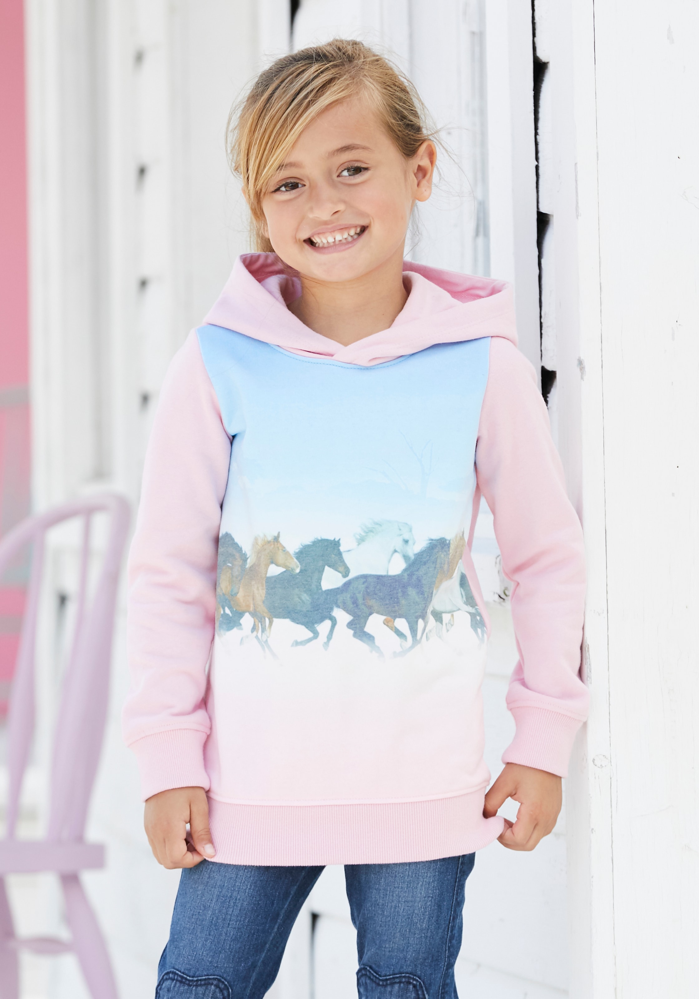 KIDSWORLD Jelmoli-Versand bestellen ✵ Longsweatshirt, mit | günstig Pferdedruck