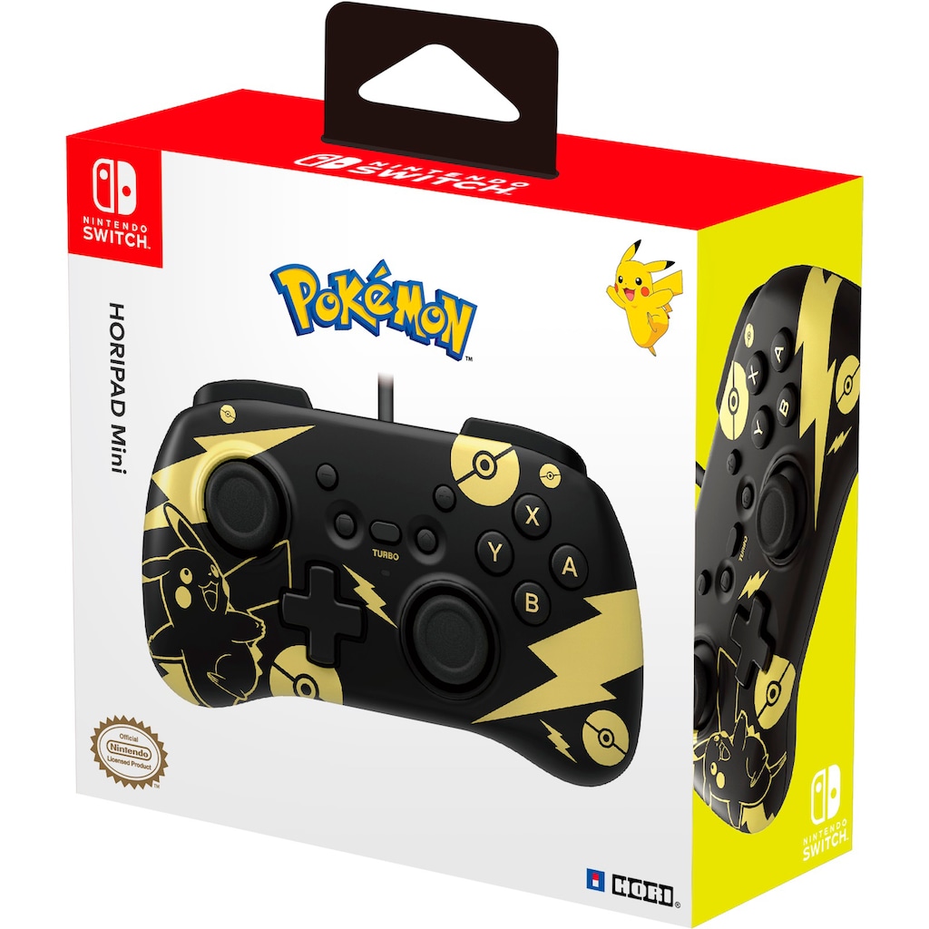 Hori Controller »Switch Mini Controller - Pikachu Black & Goldfarben Edition«