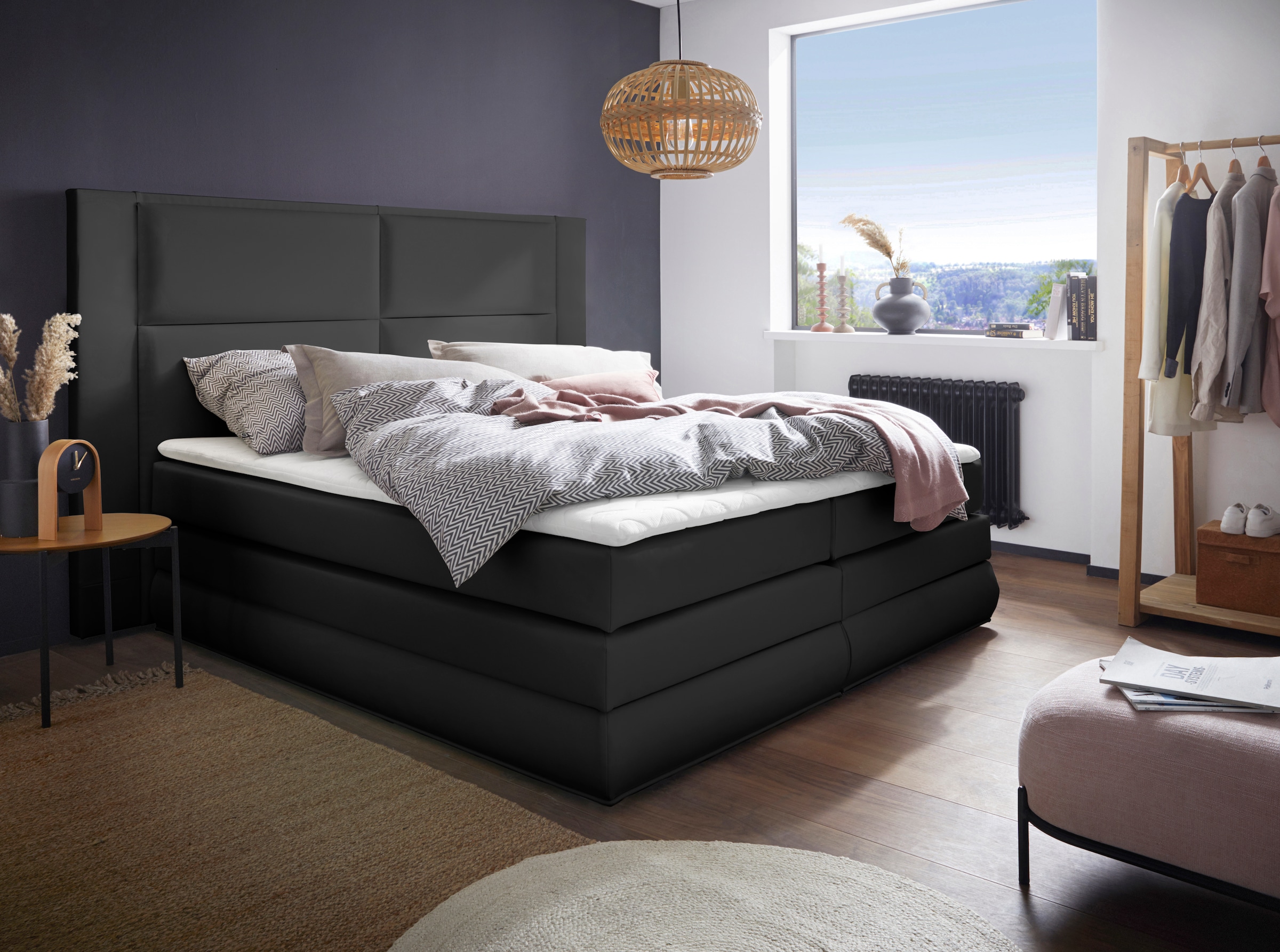 COLLECTION AB Boxspringbett Copenhagen, inklusive Bettkasten und Topper, wahlweise mit LED-Beleuchtung