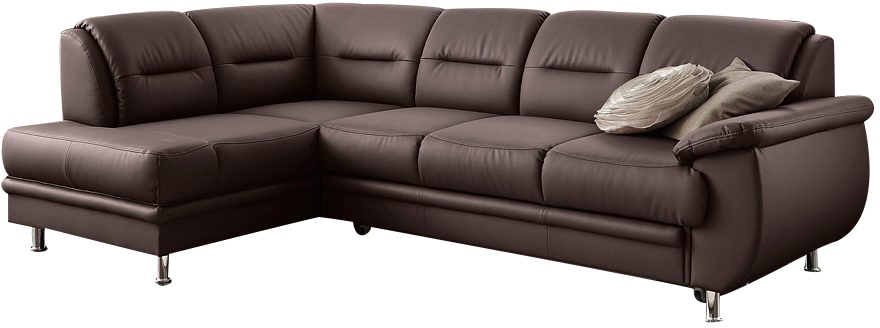 sit&more Ecksofa "Mailand L-Form, B: 250 cm, Leder, Komfortsitzhöhe 46 cm" optional Schlaffunktion, Liegefläche: 194x122cm, Komfortpolsterung